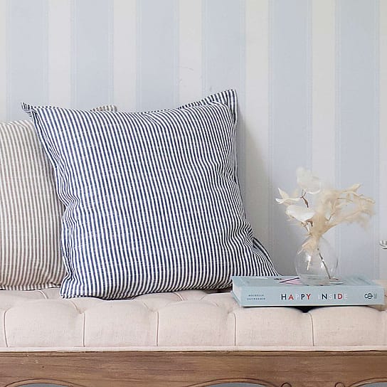 Blue and White Striped Cushion Blue and White Striped Cushion