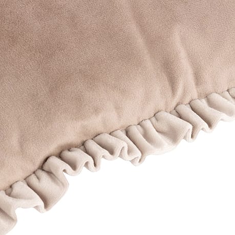 Chantilly Ruffle Velvet Cushion in Oyster Chantilly Ruffle Velvet Cushion in Oyster