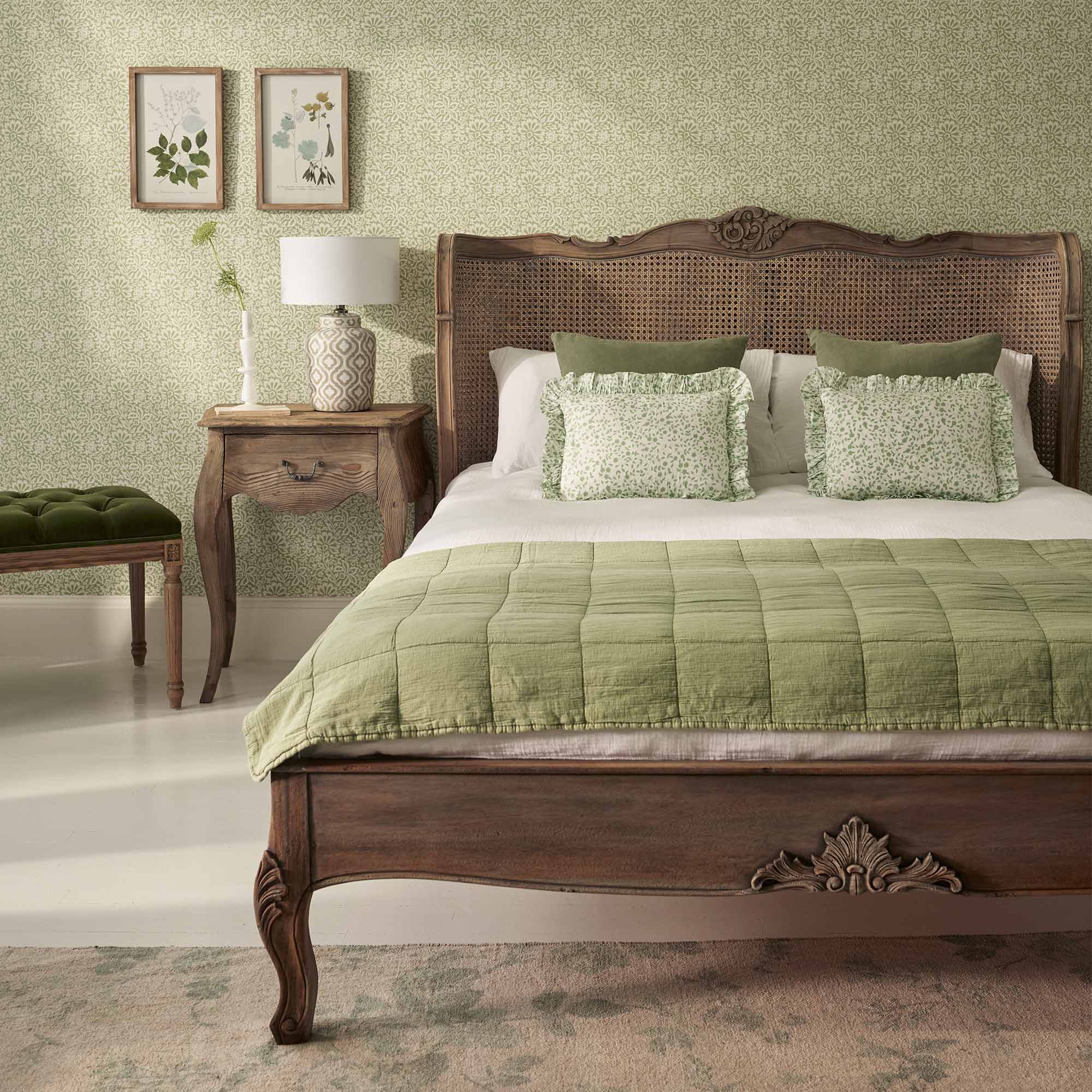 Chateauneuf Rustic Rattan French Bed