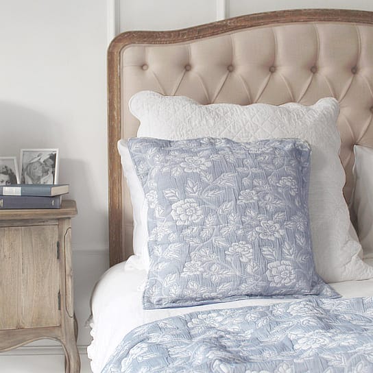 Cushion in Pale Blue Floral Pattern Cushion in Pale Blue Floral Pattern