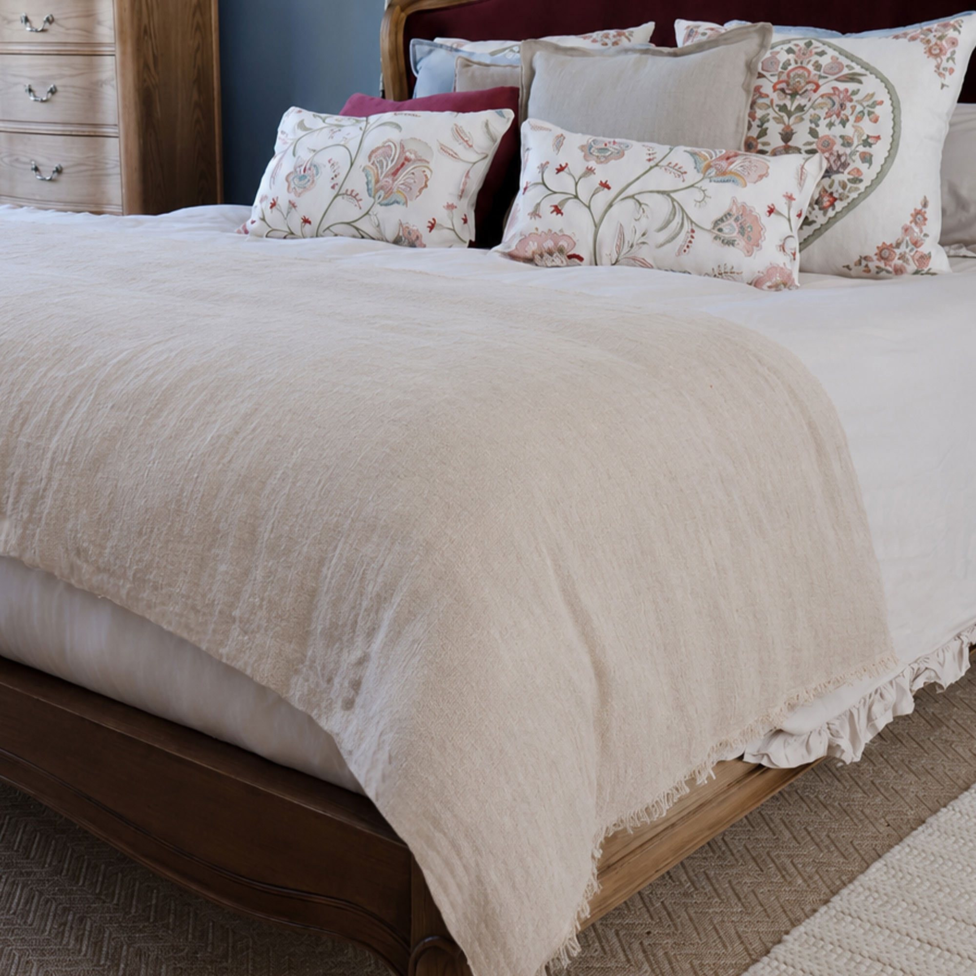 Mykonos Frayed Border Bed Runner