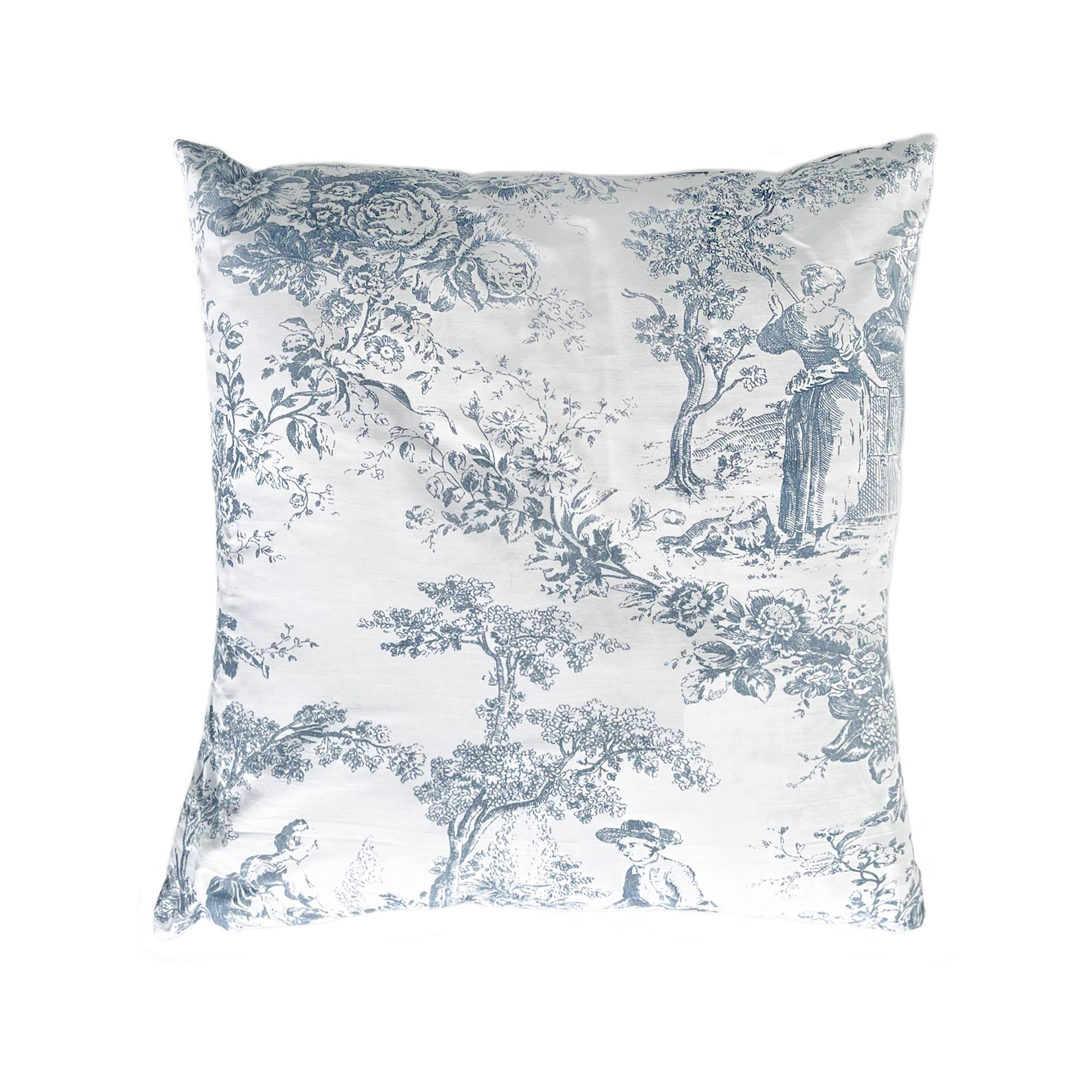 Classic French Toile Design Cushion in Blue and White 