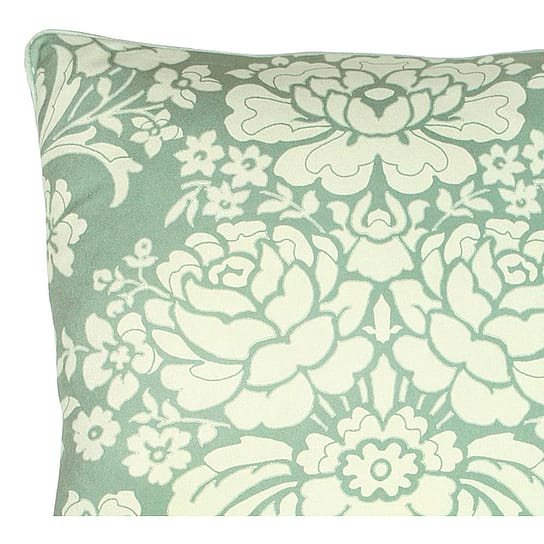 Classic Green Floral Damask Print Cushion in Sage Green Classic Green Floral Damask Print Cushion in Sage Green