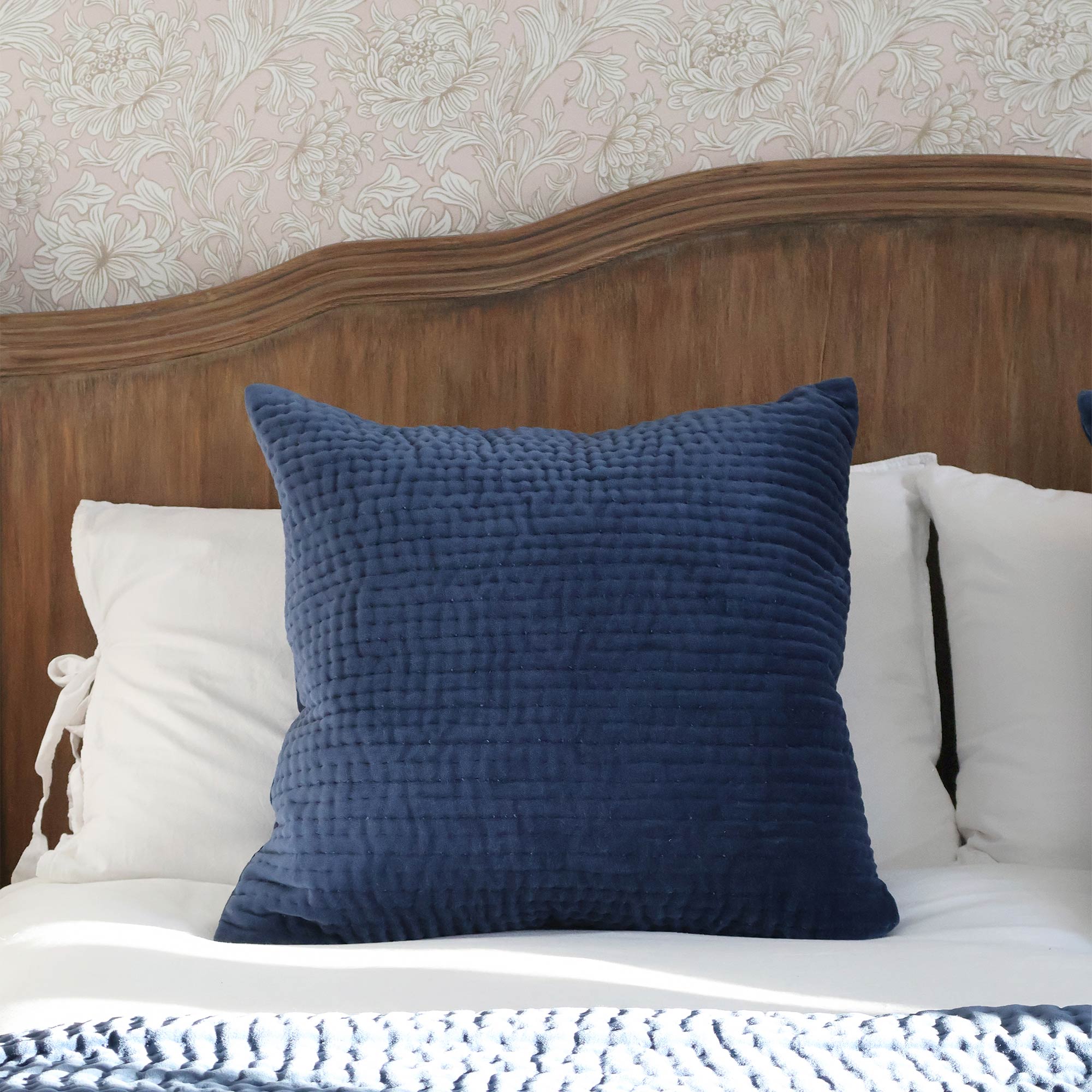 Deep Dreams Velvet Cushion in Bluebell