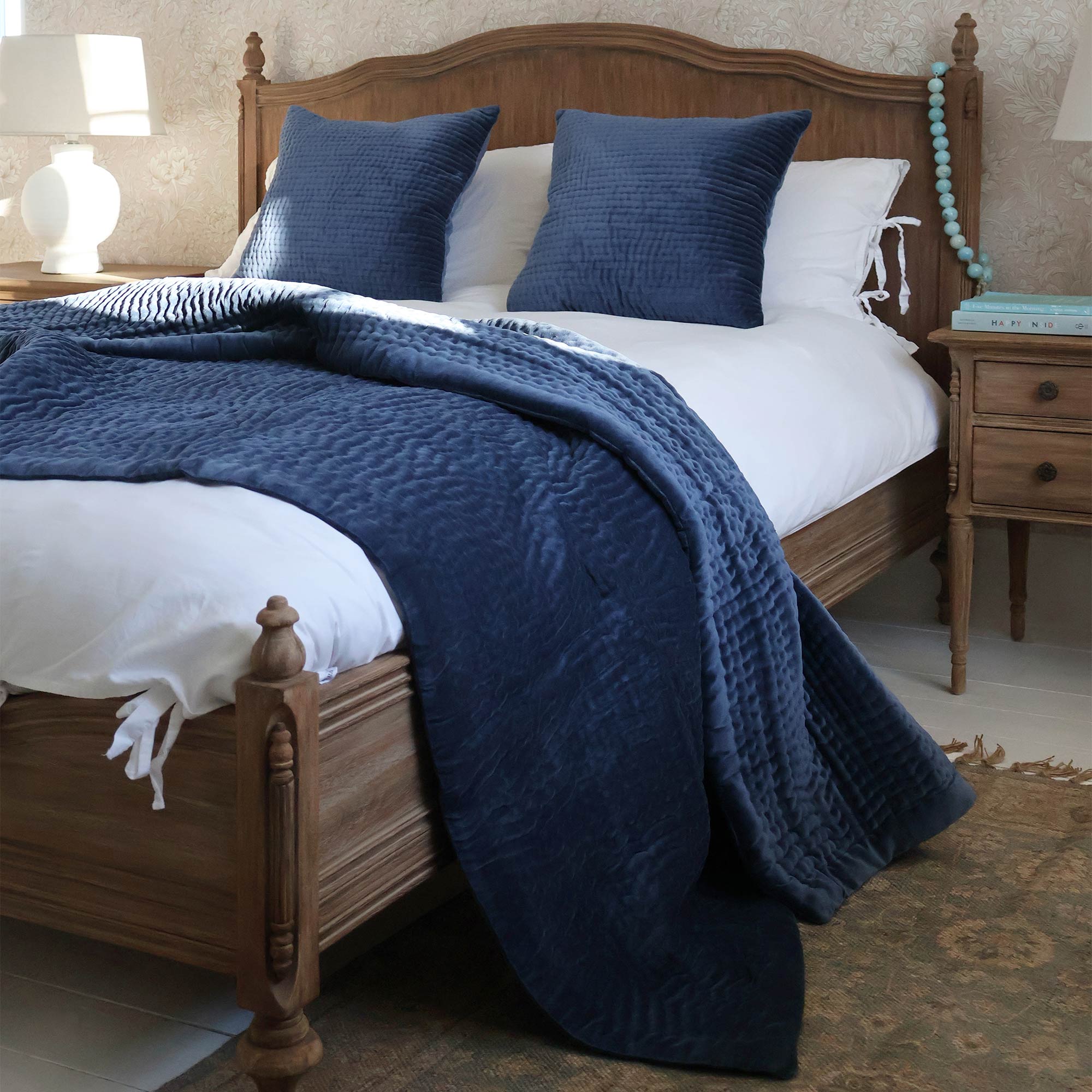 Deep Dreams Velvet Throw in Bluebell