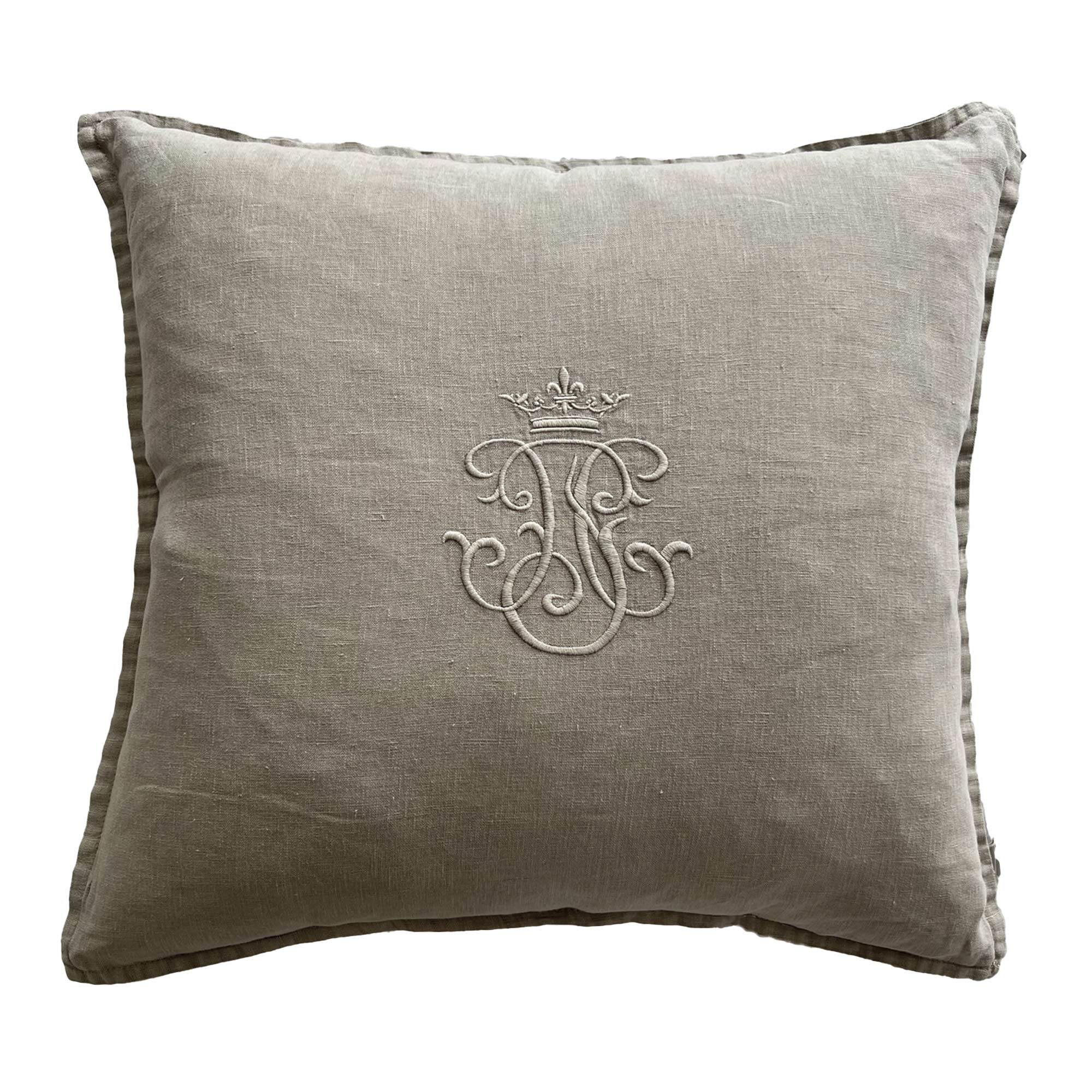Fawn Embroidered Pure Linen Cushion