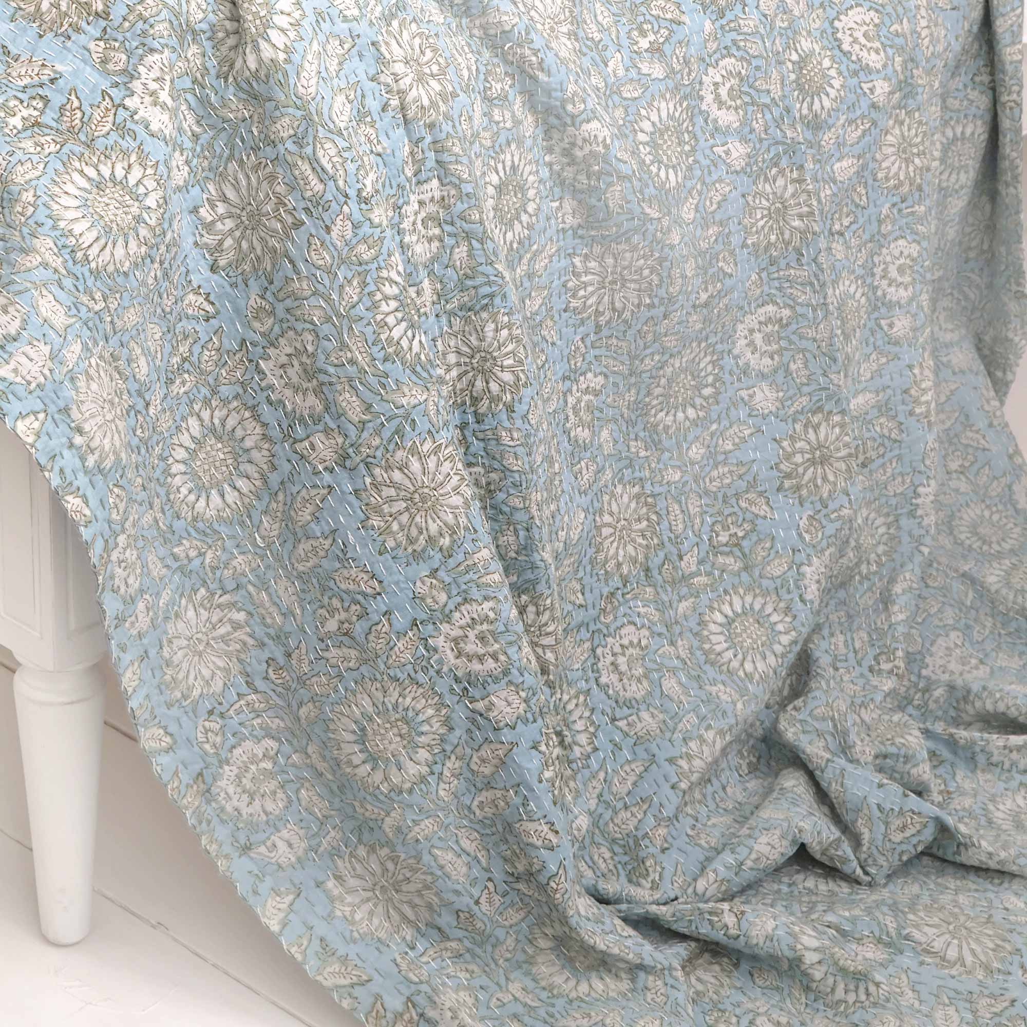 Felia Blue Kantha Throw