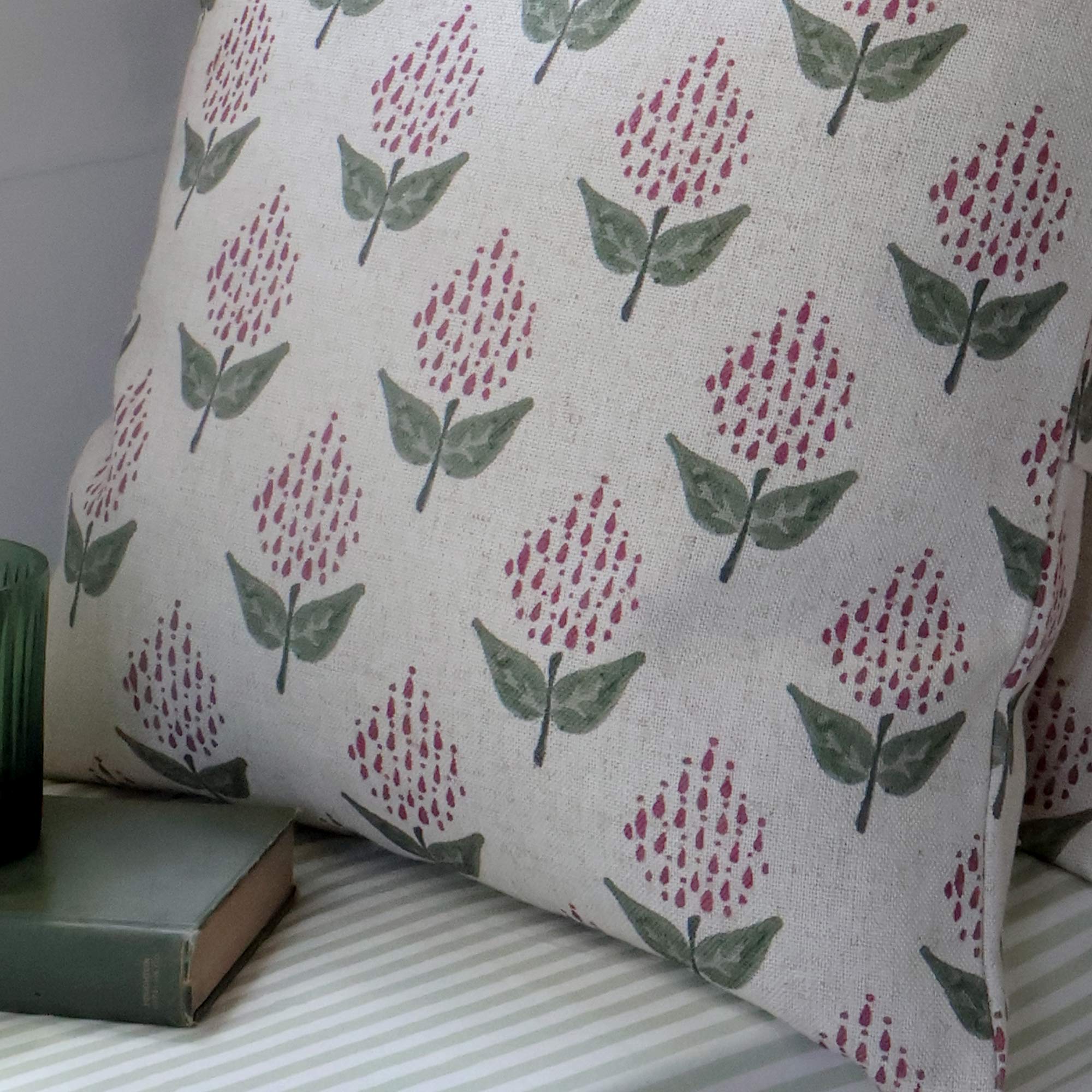 Handblock Floral Cushion
