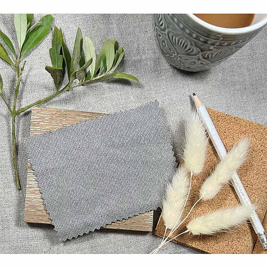 French Romance Grey Linen Fabric Sample French Romance Grey Linen Fabric Sample