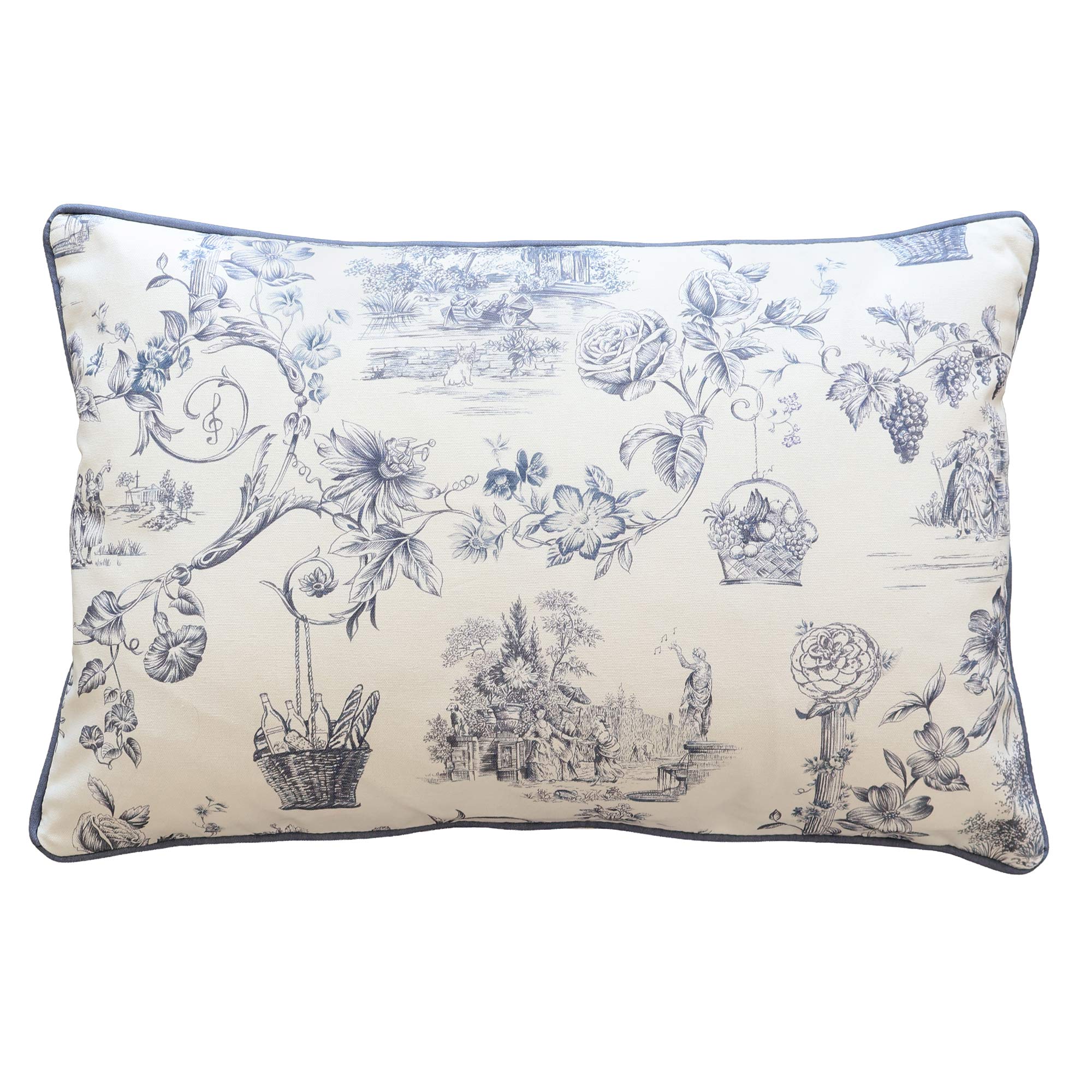 French Toile Opera Boudoir Cushion