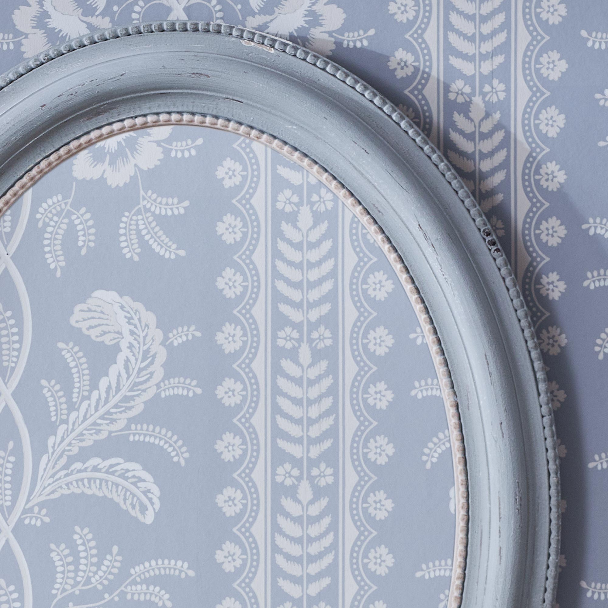 Frenchie Blue Grey Wall Mirror