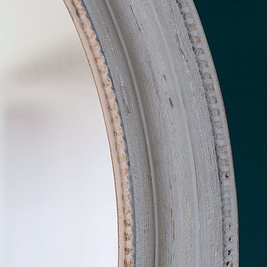Pale Blue Grey Slightly Distressed Oval Wall Mirror Pale Blue Grey Slightly Distressed Oval Wall Mirror