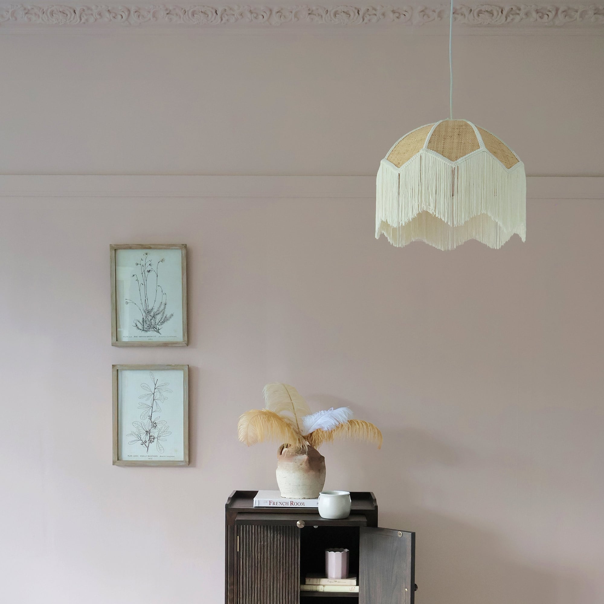 Fringed Rattan Pendant Light in Natural