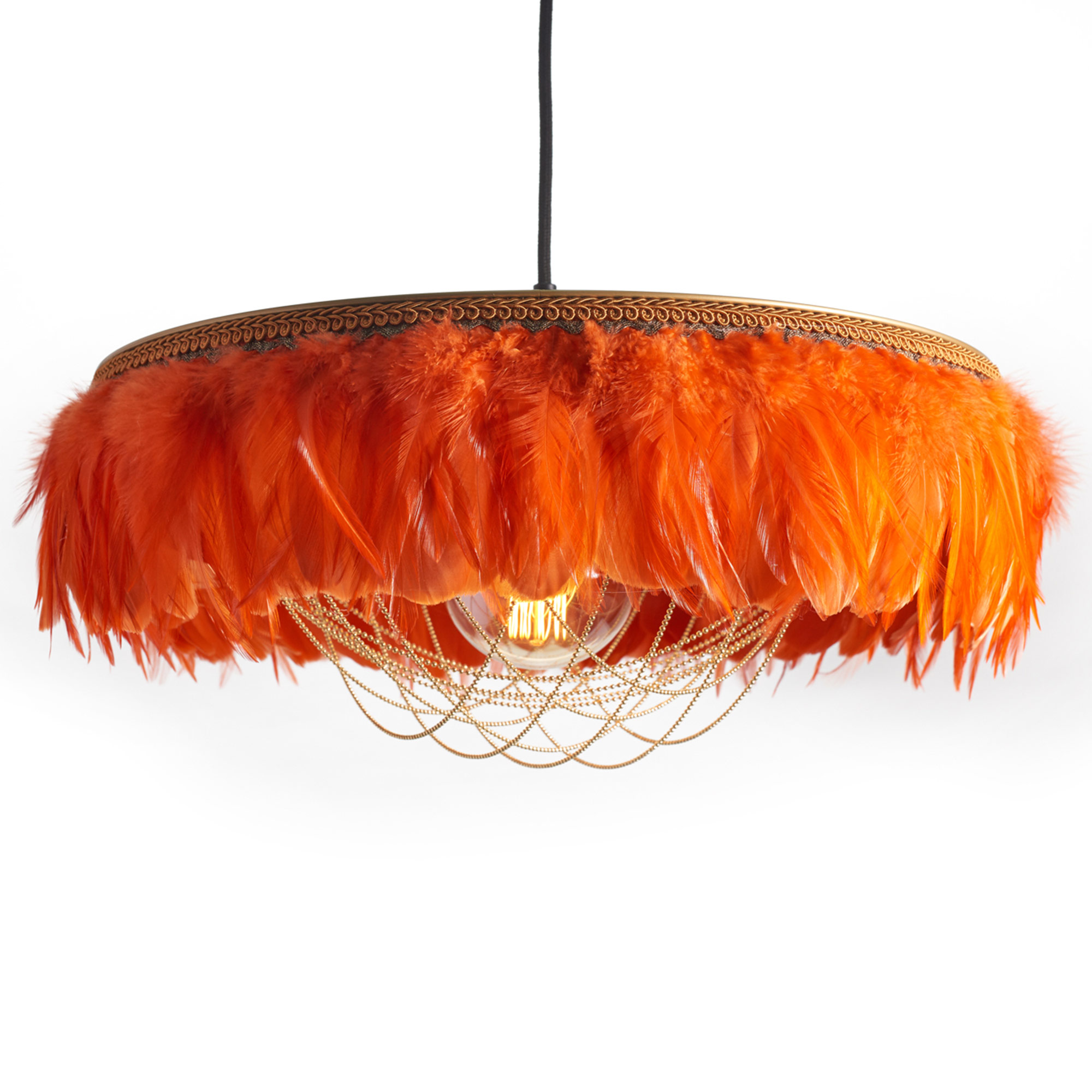Glorious Gloria Saffron Feather Pendant