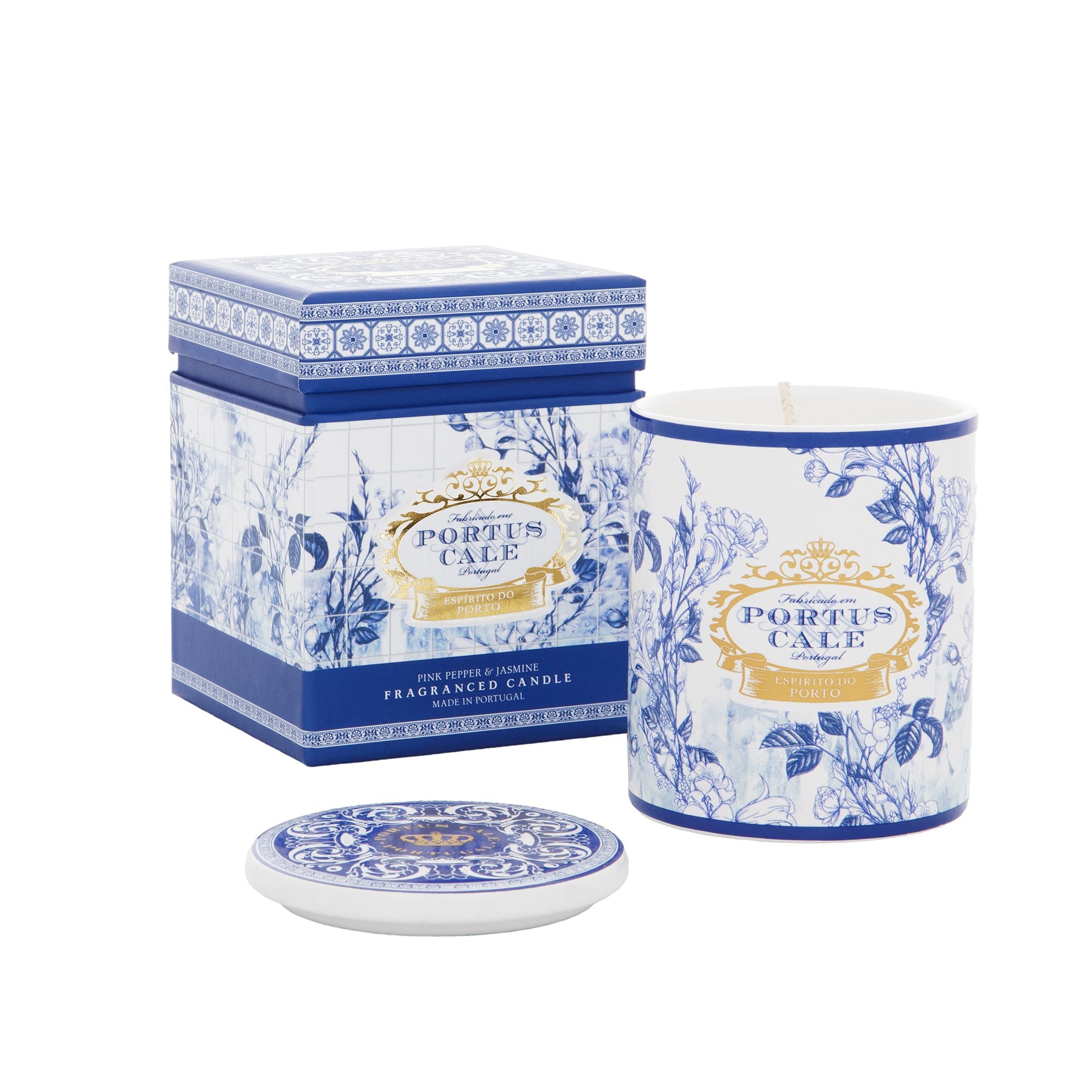 Gold, White and Blue Candle