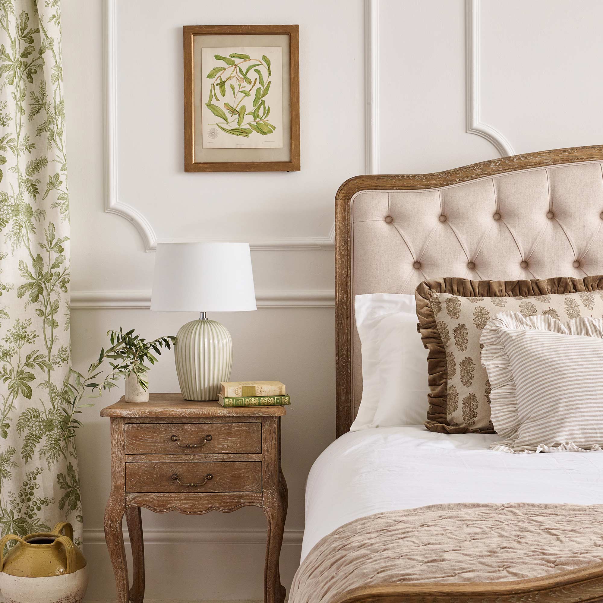 Margot Stripe Lamp in Sage Green