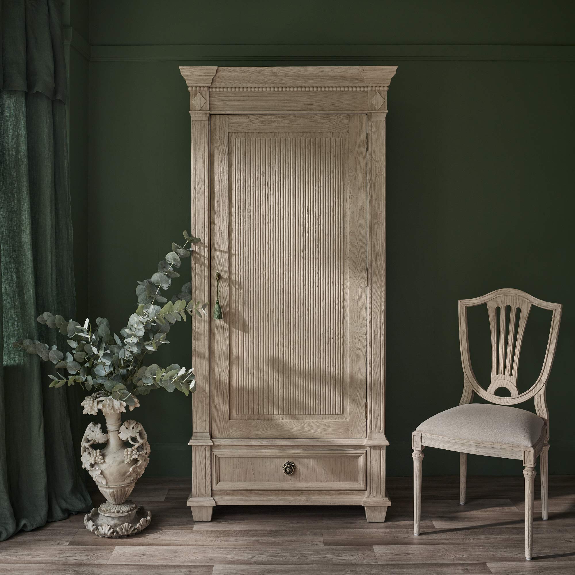 Gustavian Fluted Armoire 