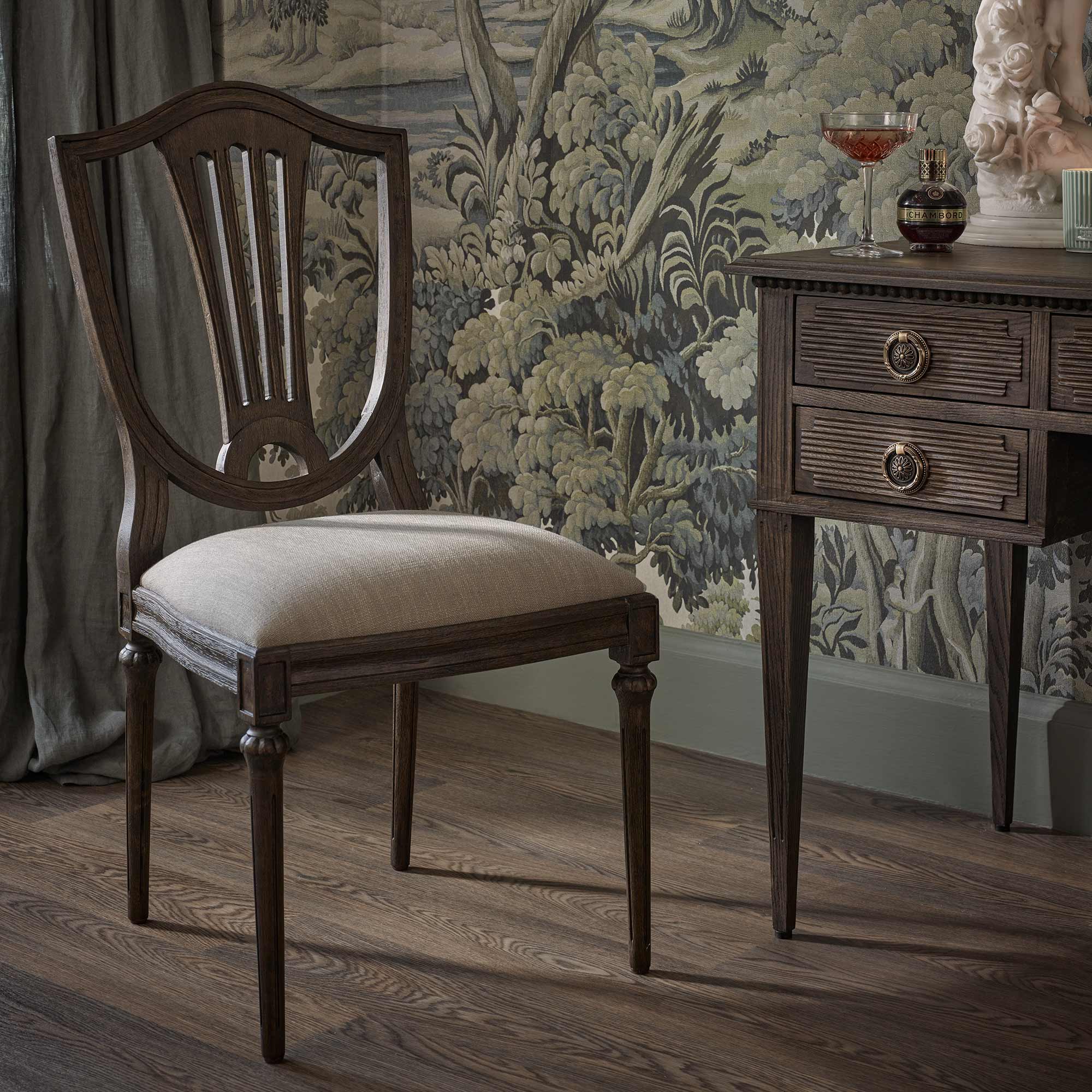 Gustavian Dark Upholstered Chair
