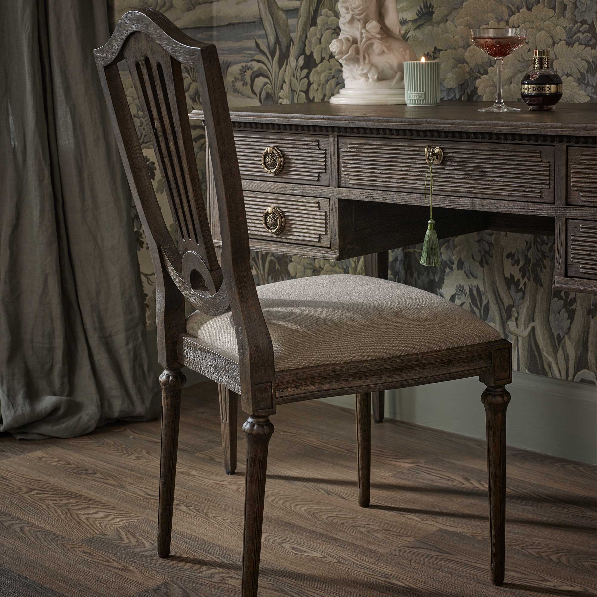 Gustavian Dark Upholstered Chair