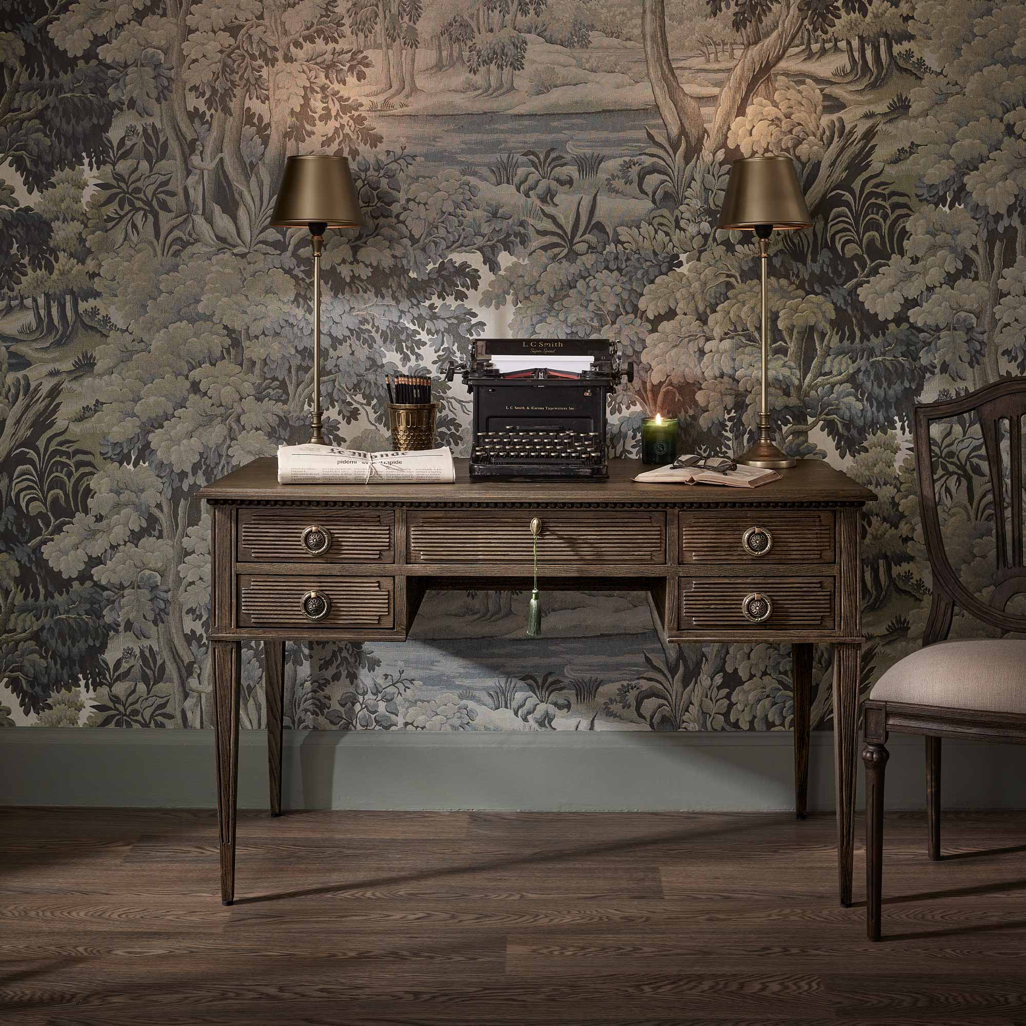 Gustavian Dark Writing Desk