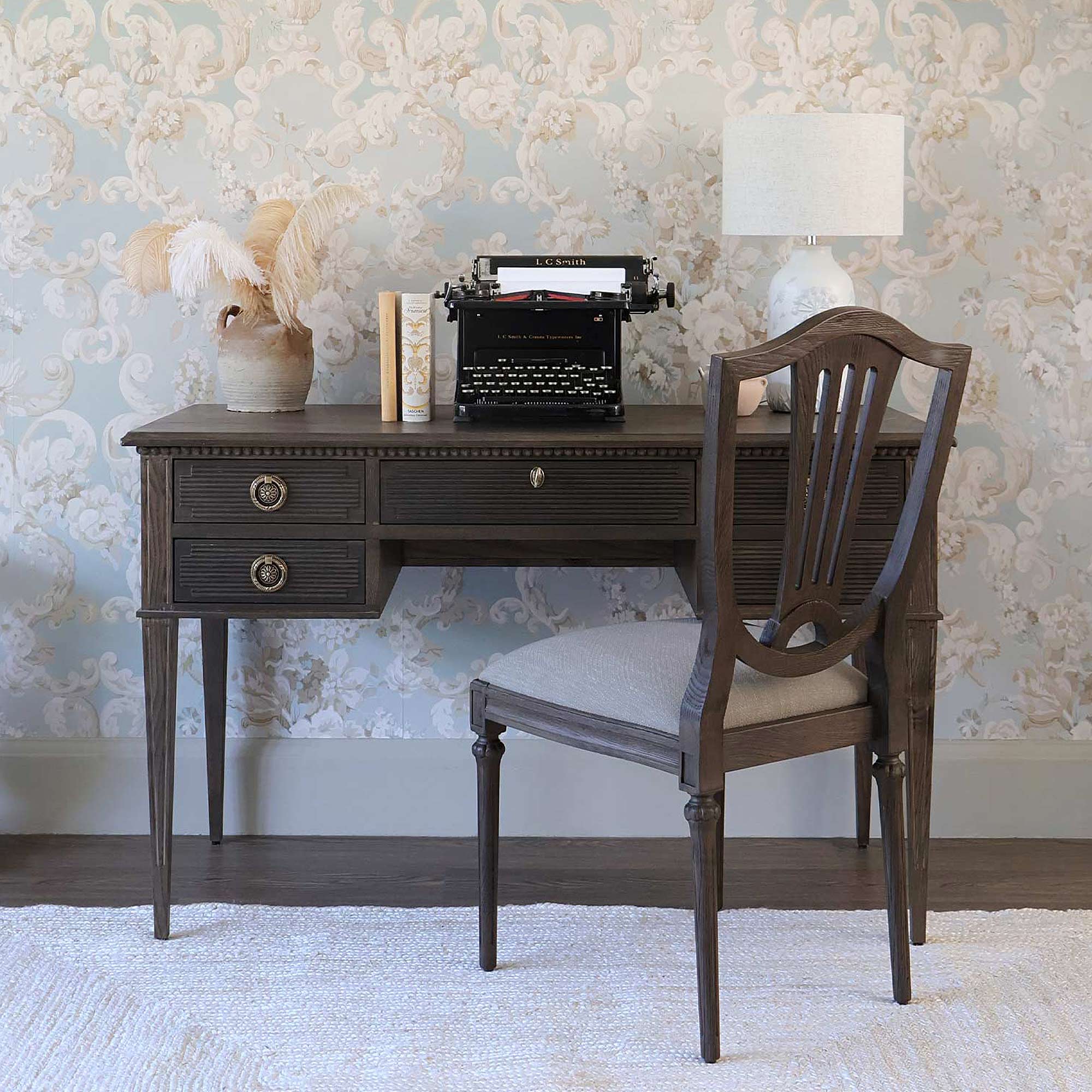 Gustavian Dark Writing Desk