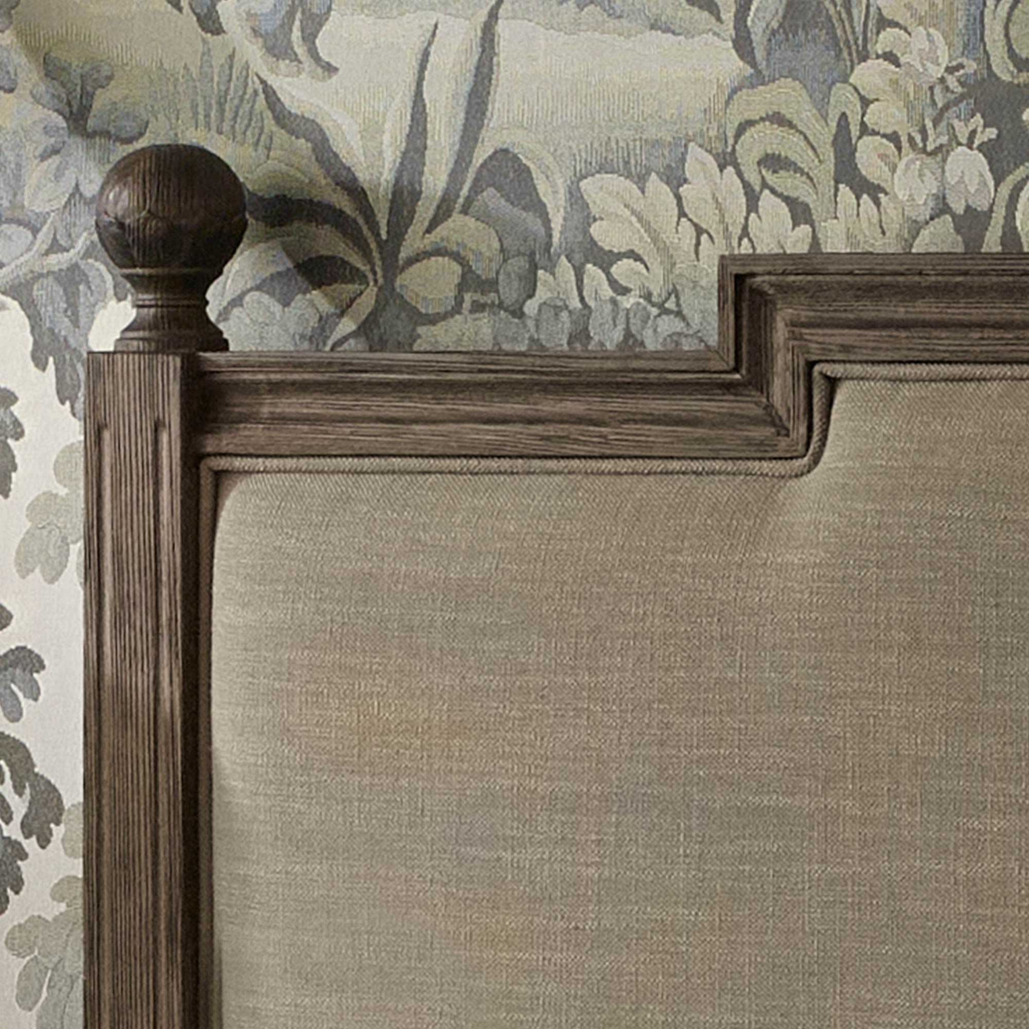 Gustavian Dark Low Footboard Upholstered Bed