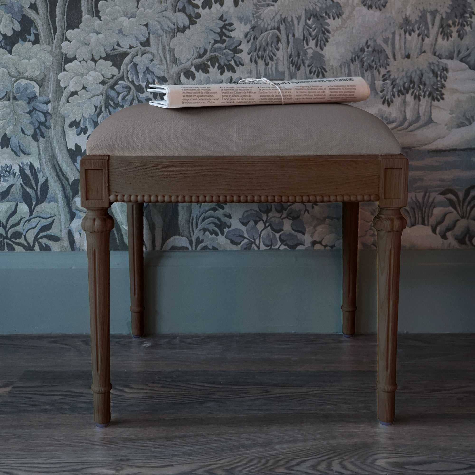 Gustavian Dark Dressing Stool