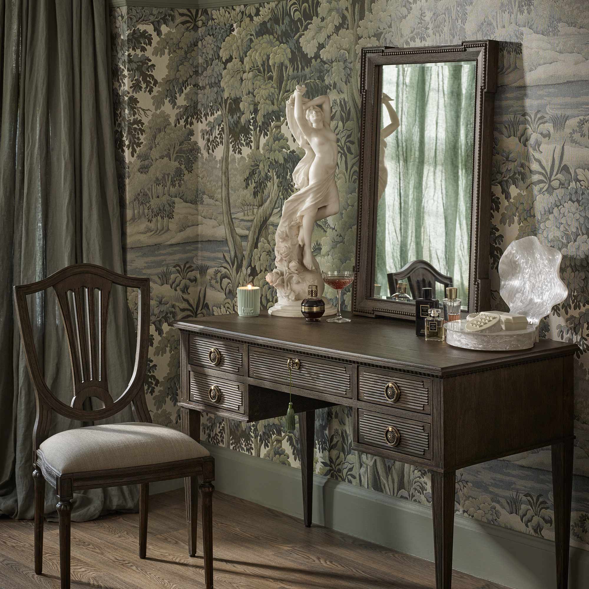 Gustavian Dark Wall Mirror