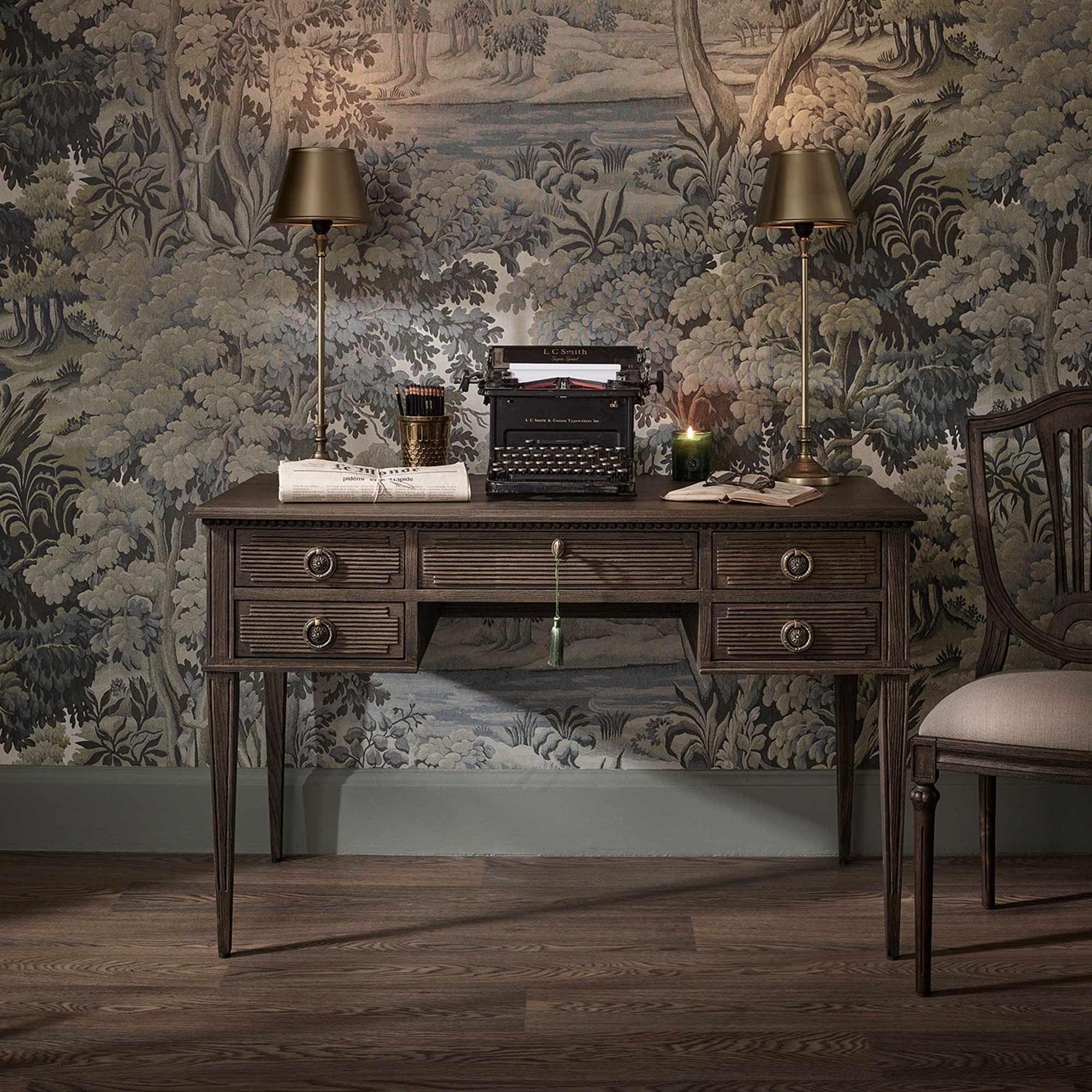 Gustavian Dark Writing Desk