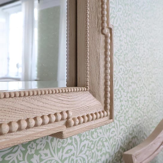Gustavian Style Wall Mirror with Hand-Carved Beading Detail Gustavian Style Wall Mirror with Hand-Carved Beading Detail