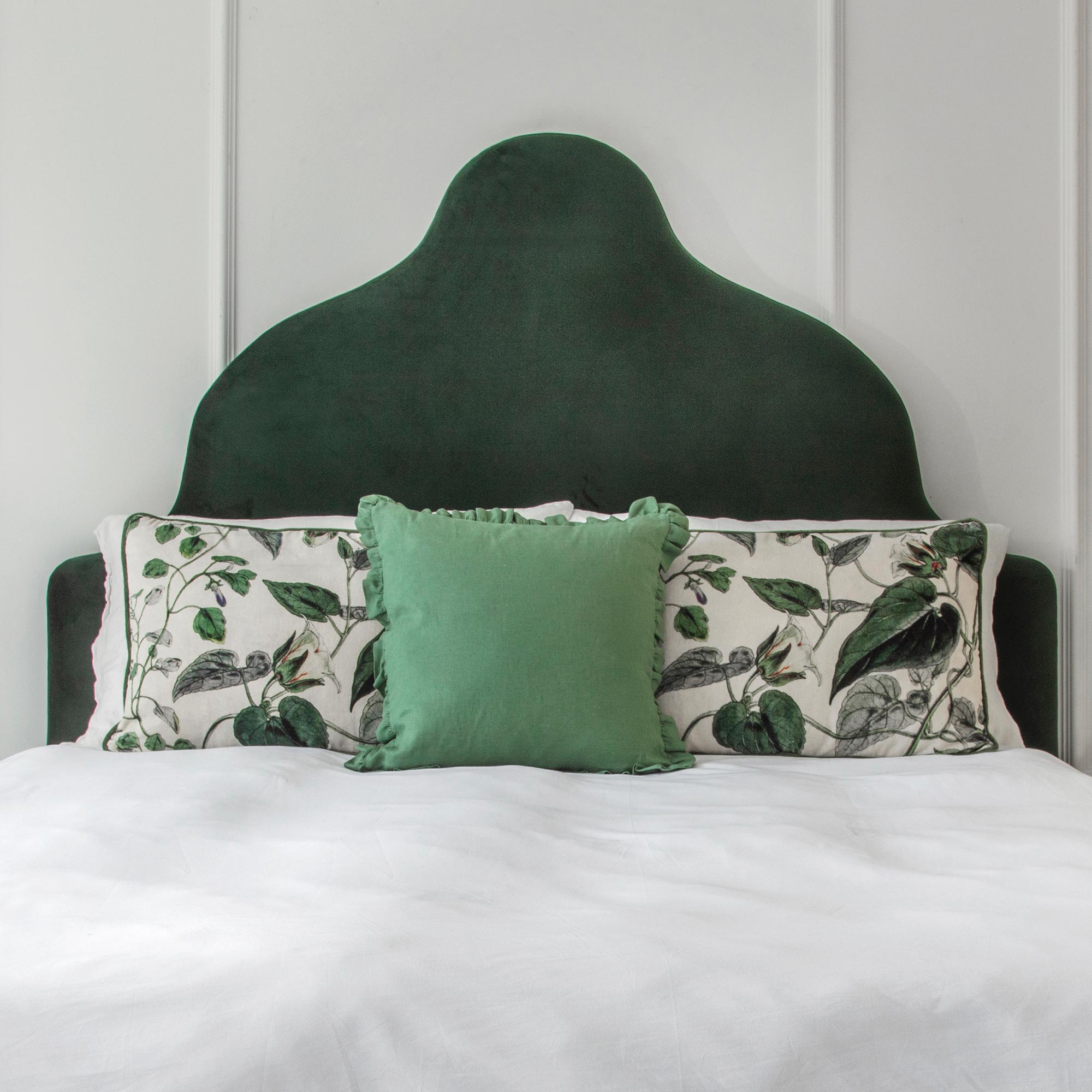 Hunter Green Velvet Upholstered Bed