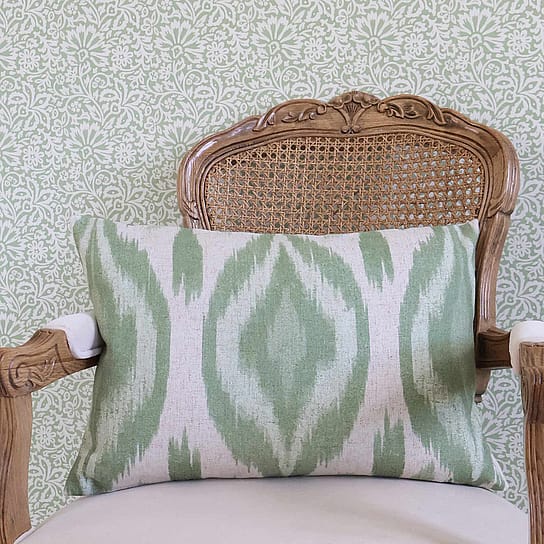 Green and Neutral Ikat Cushion Green and Neutral Ikat Cushion