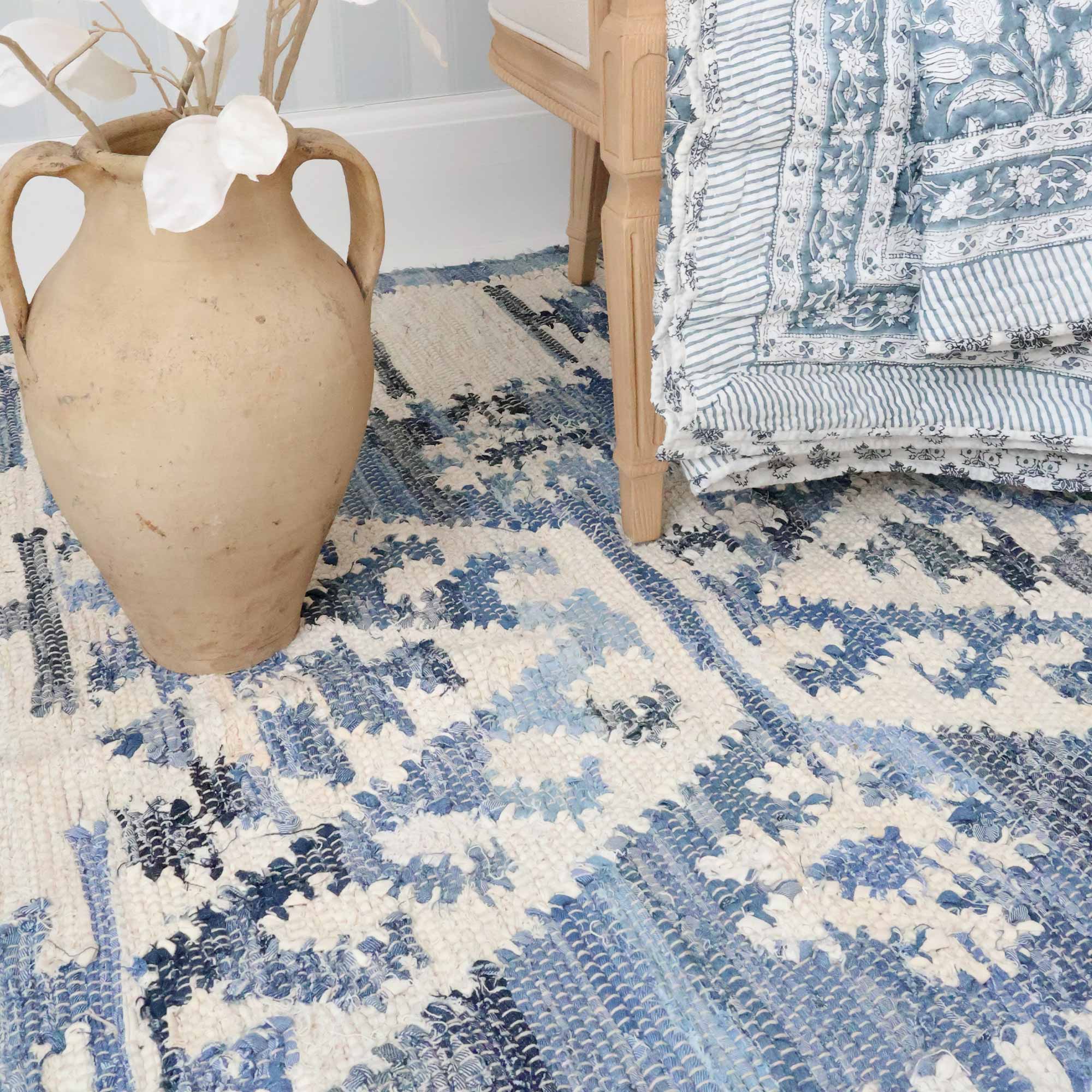 Recycled Blue Denim Rug