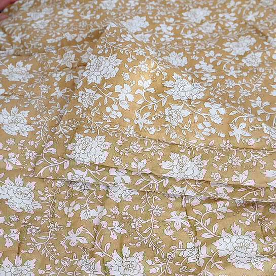 Yellow Quilt with White Flowers Yellow Quilt with White Flowers