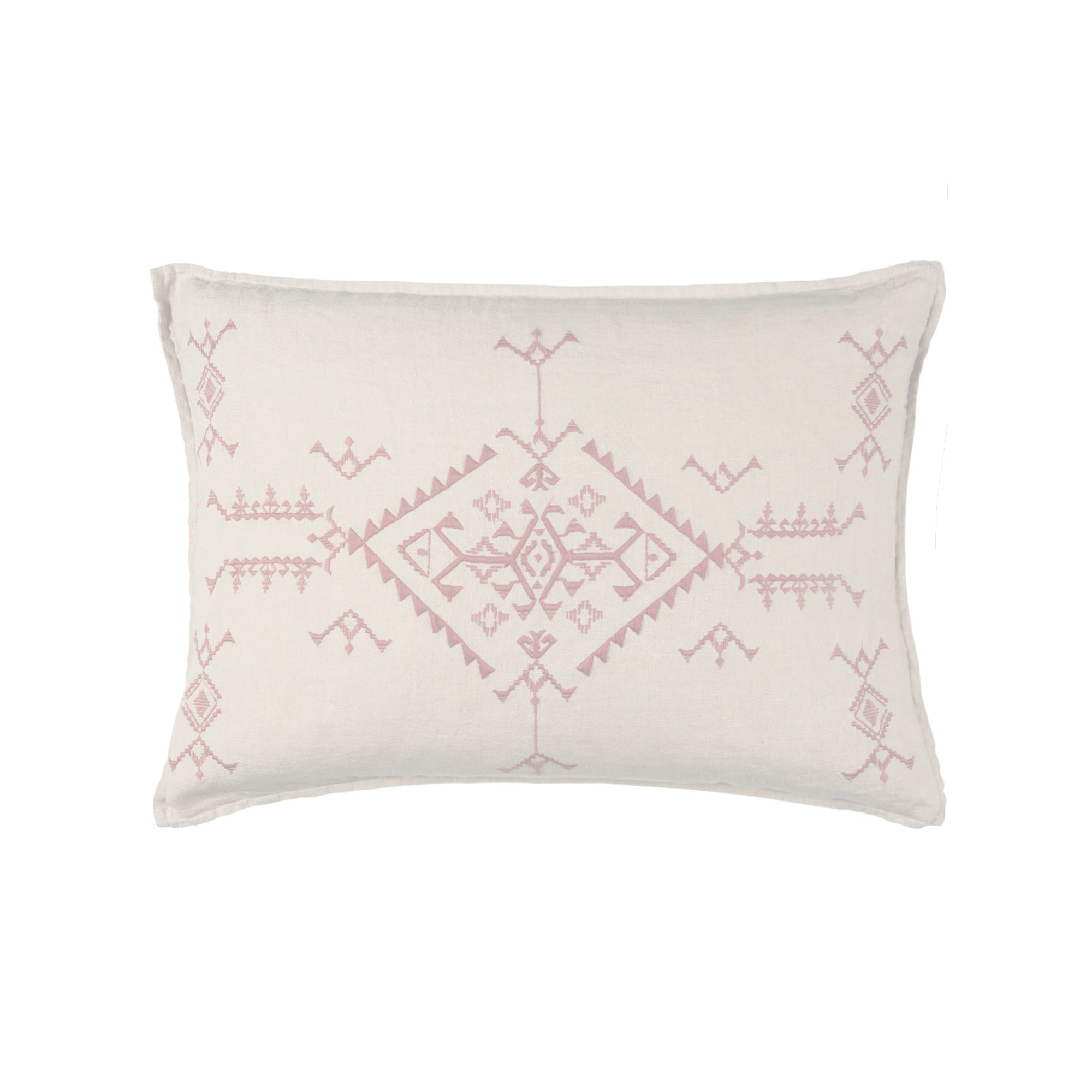 Pale Pink Cushion with Cross Stitch