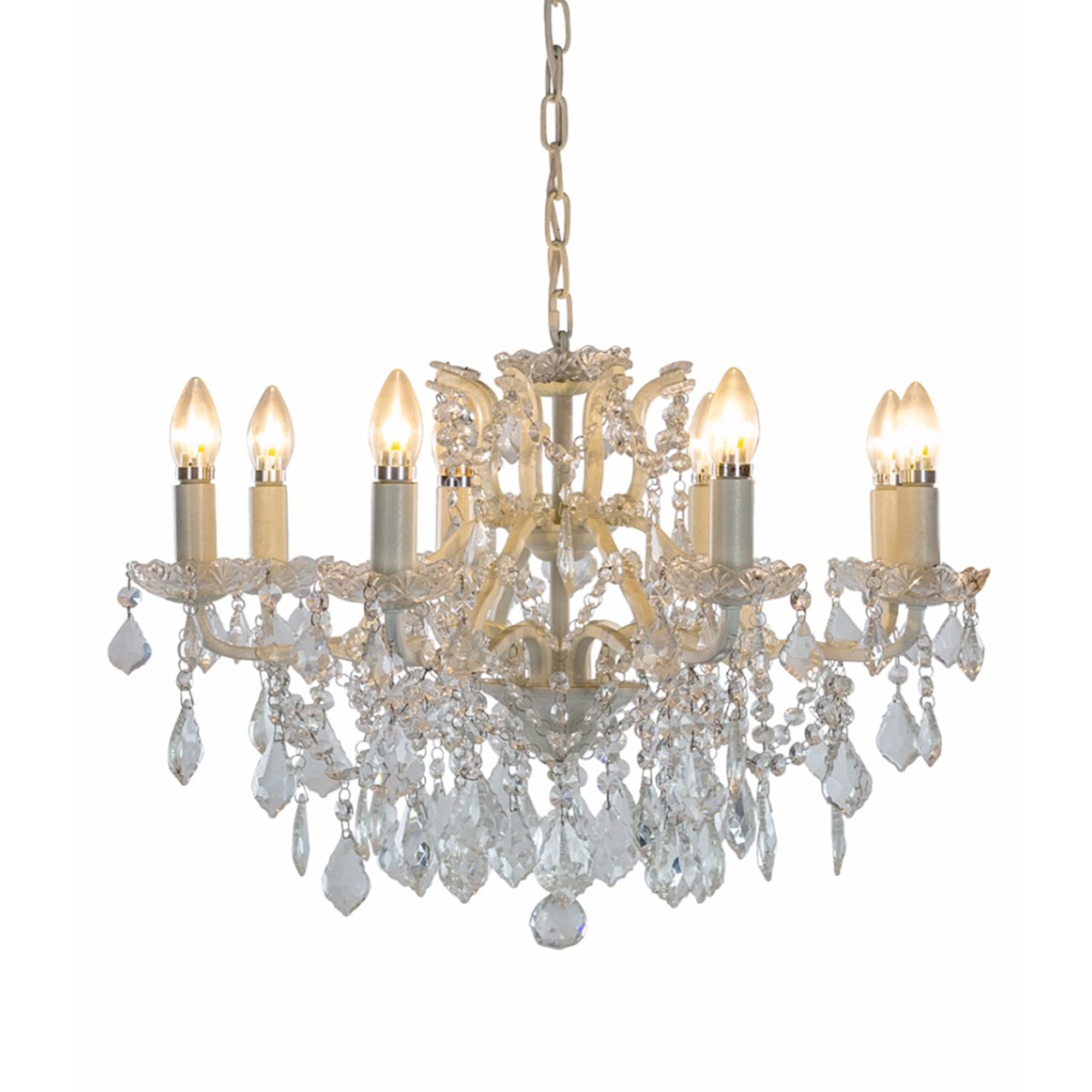 eight arm glass chandelier 