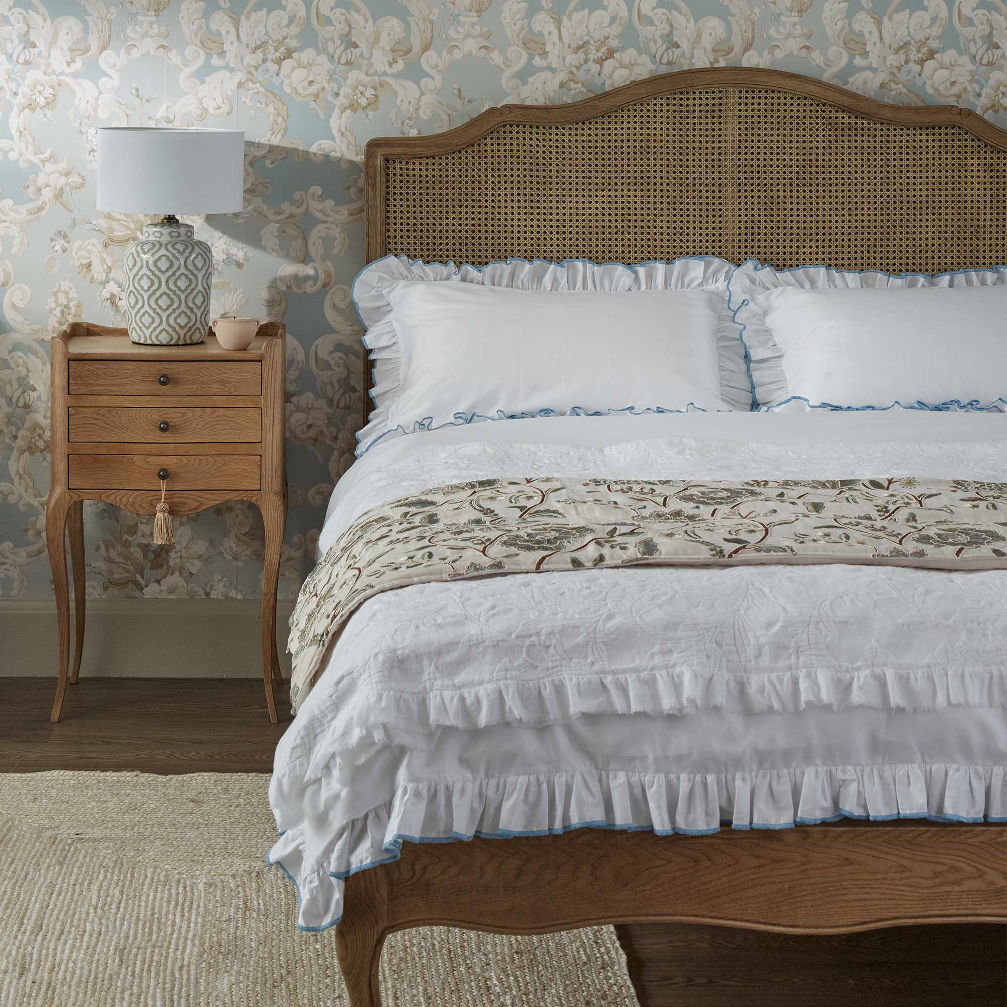 Le Sojourn Ruffle Bedspread in Oyster