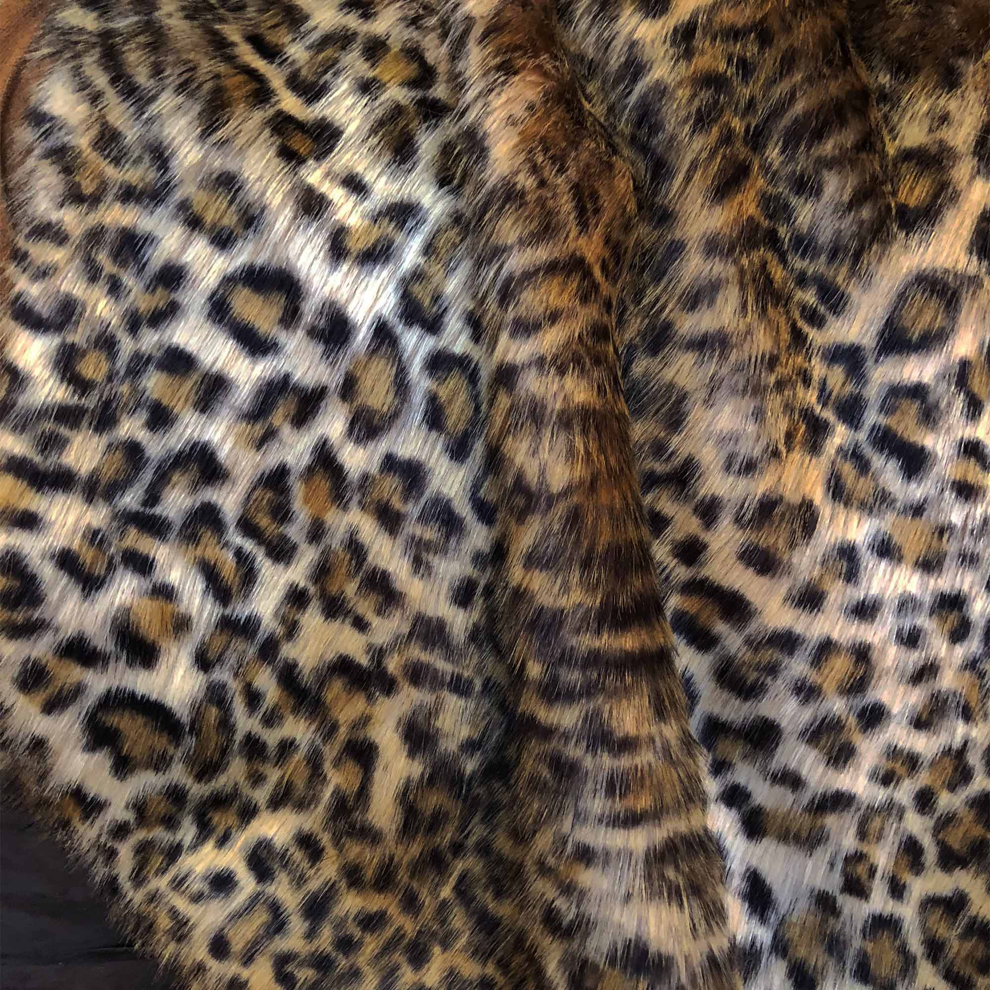 leopard print fur throw 
