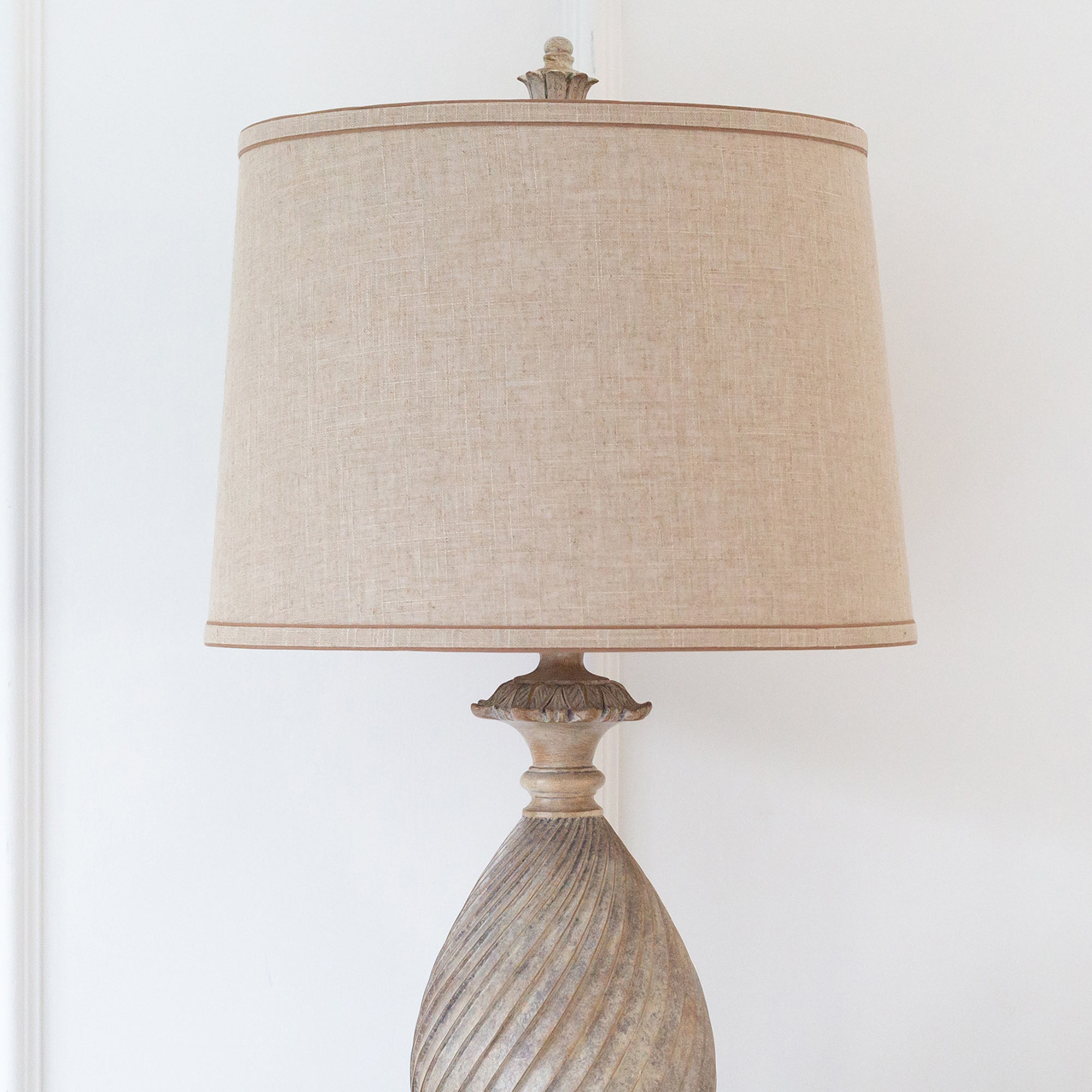 Longbarton Linen Distressed Table Lamp A Neutral Toned Table
