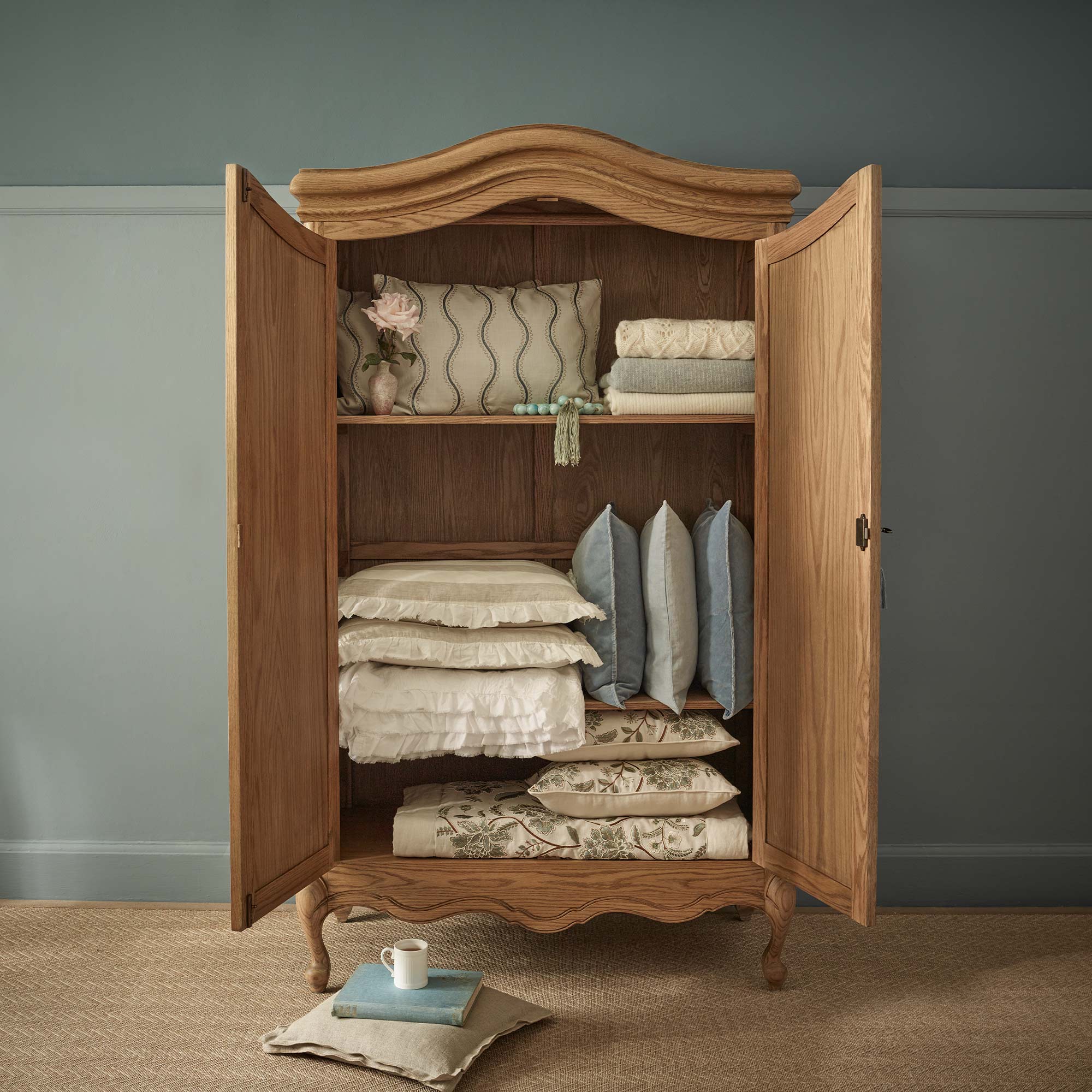 Love Story 2-Door Armoire with Hanging Rail and Optional Shelves