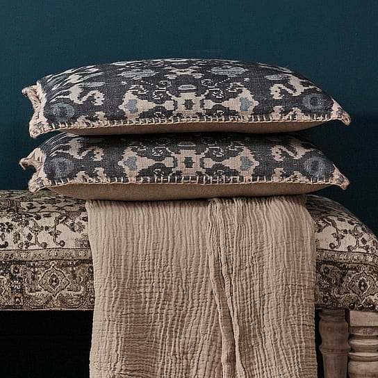Blue and White Ikat Boudoir Cushion Blue and White Ikat Boudoir Cushion
