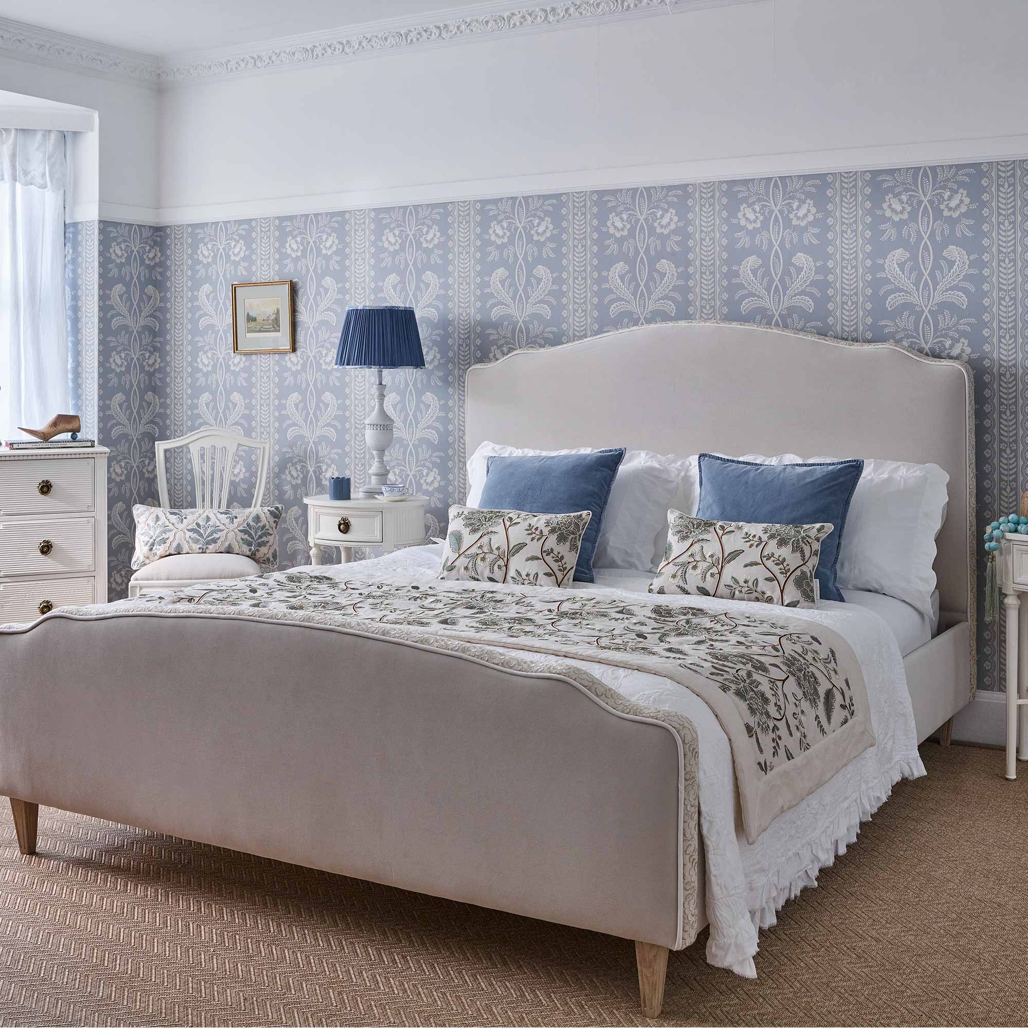 Cloud Dreamer Velvet Embroidered Bed