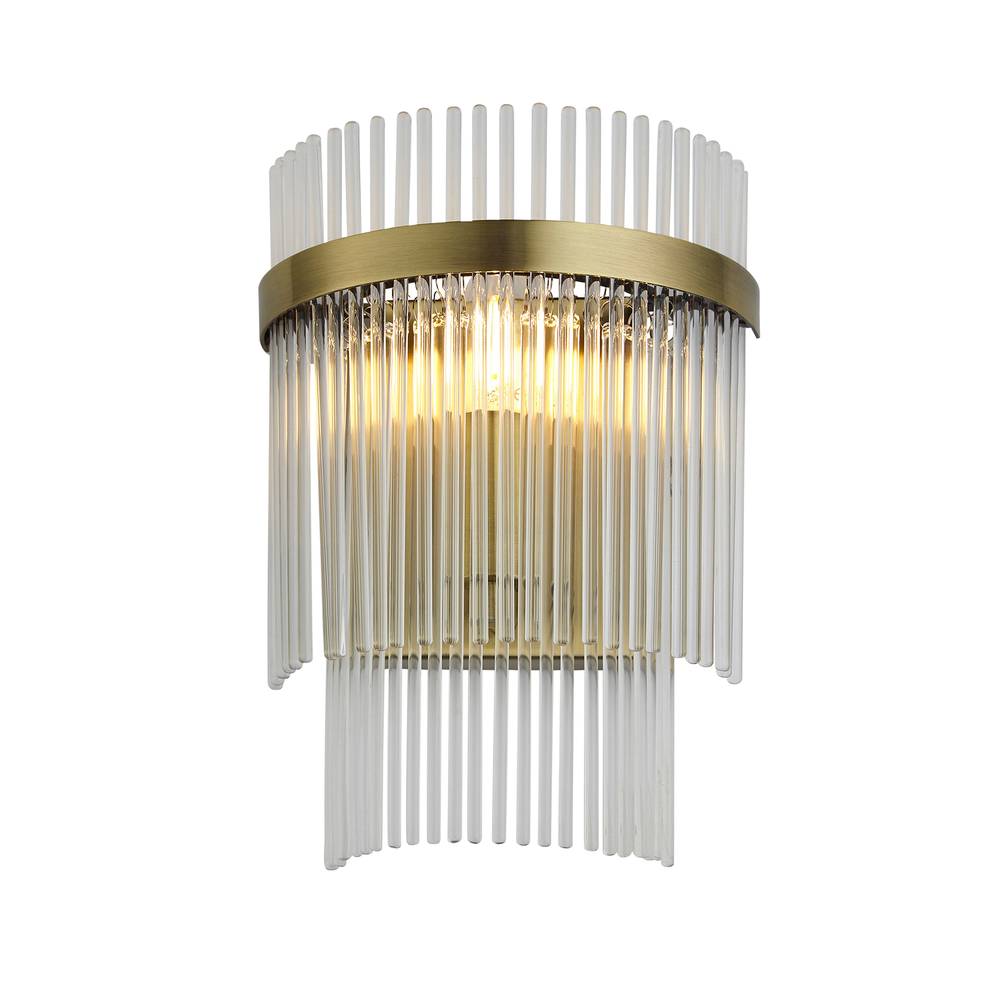 Decorative Glass Wall Light with Antique Brass Plated Finish
