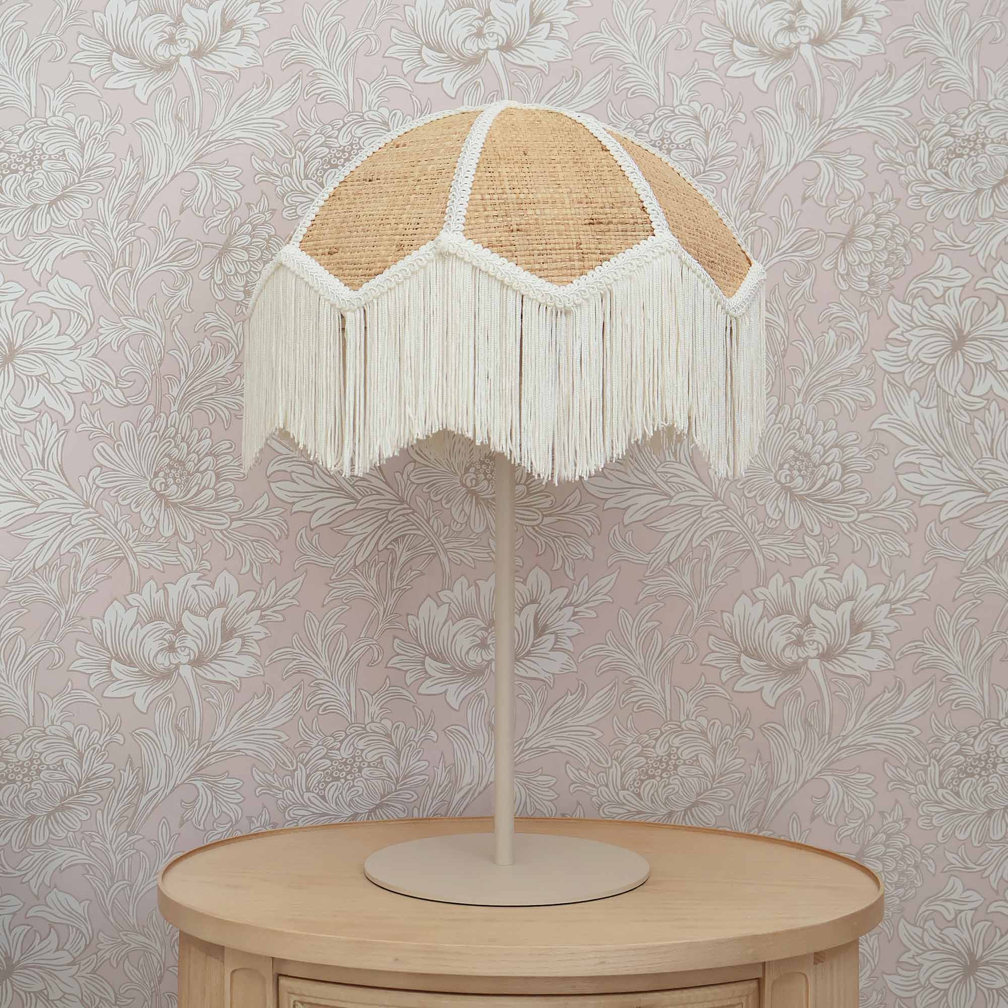 Metal Lamp Base in Ivory