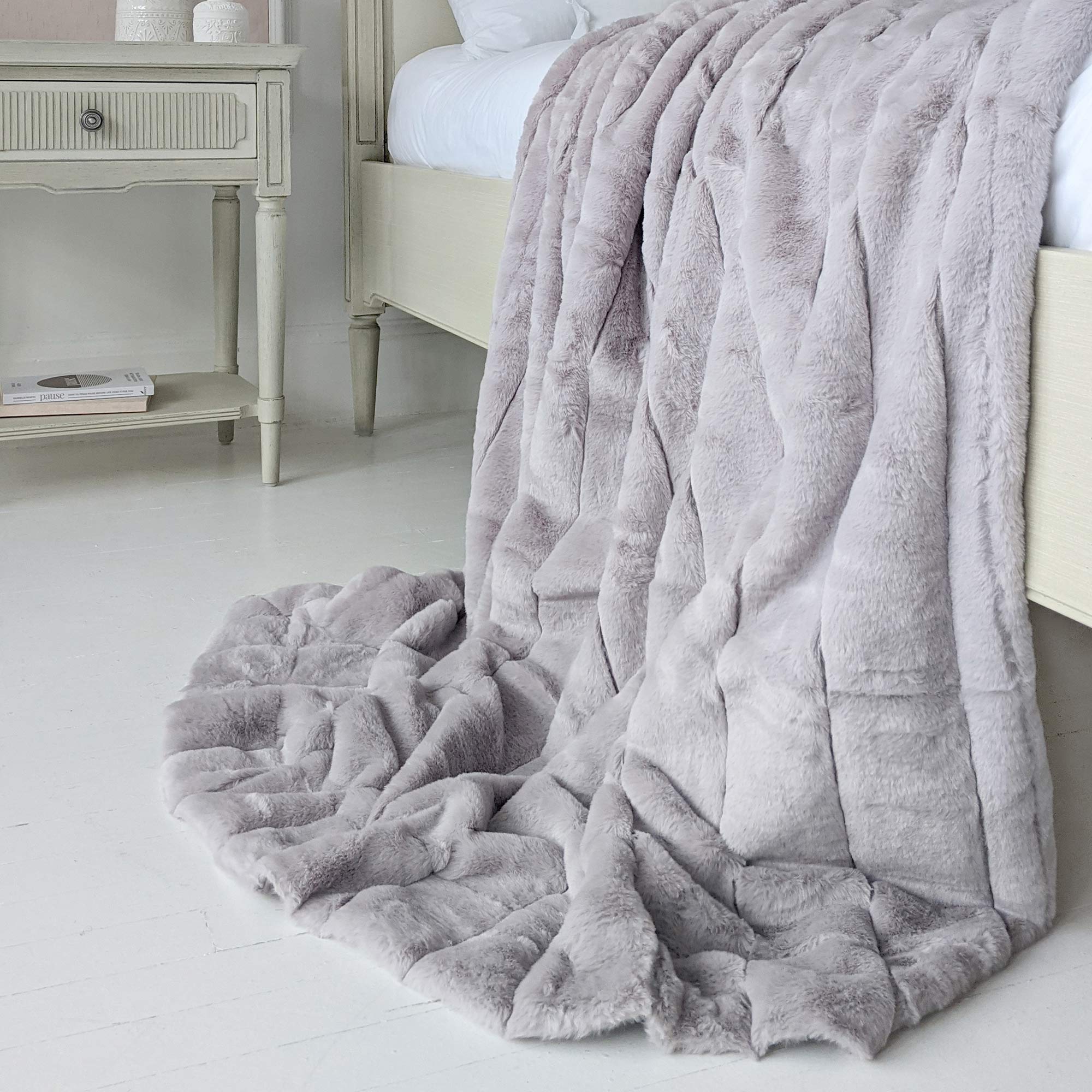 grey Faux Fur Blanket