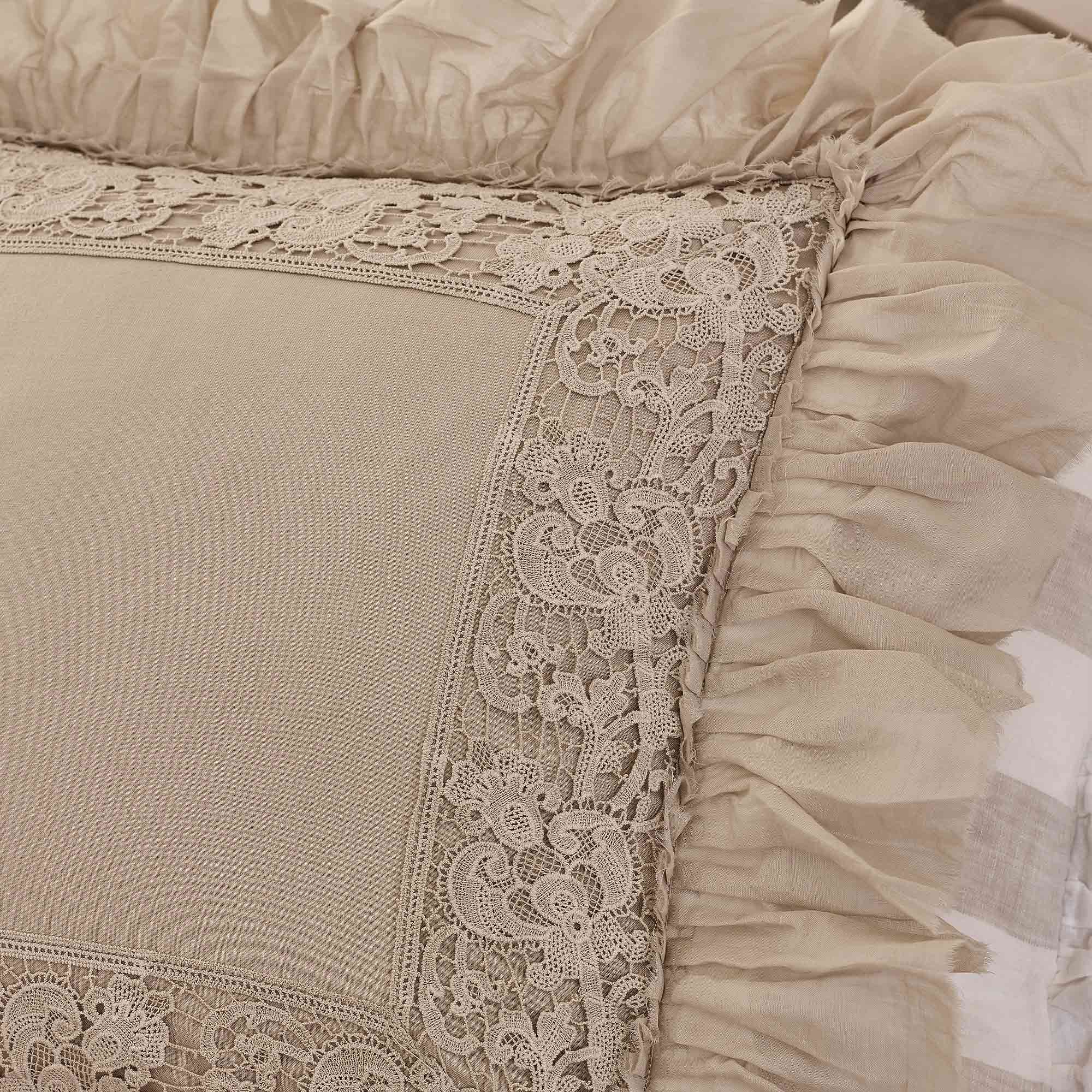 Hideaway Lace Cushion Cover in Oatmeal