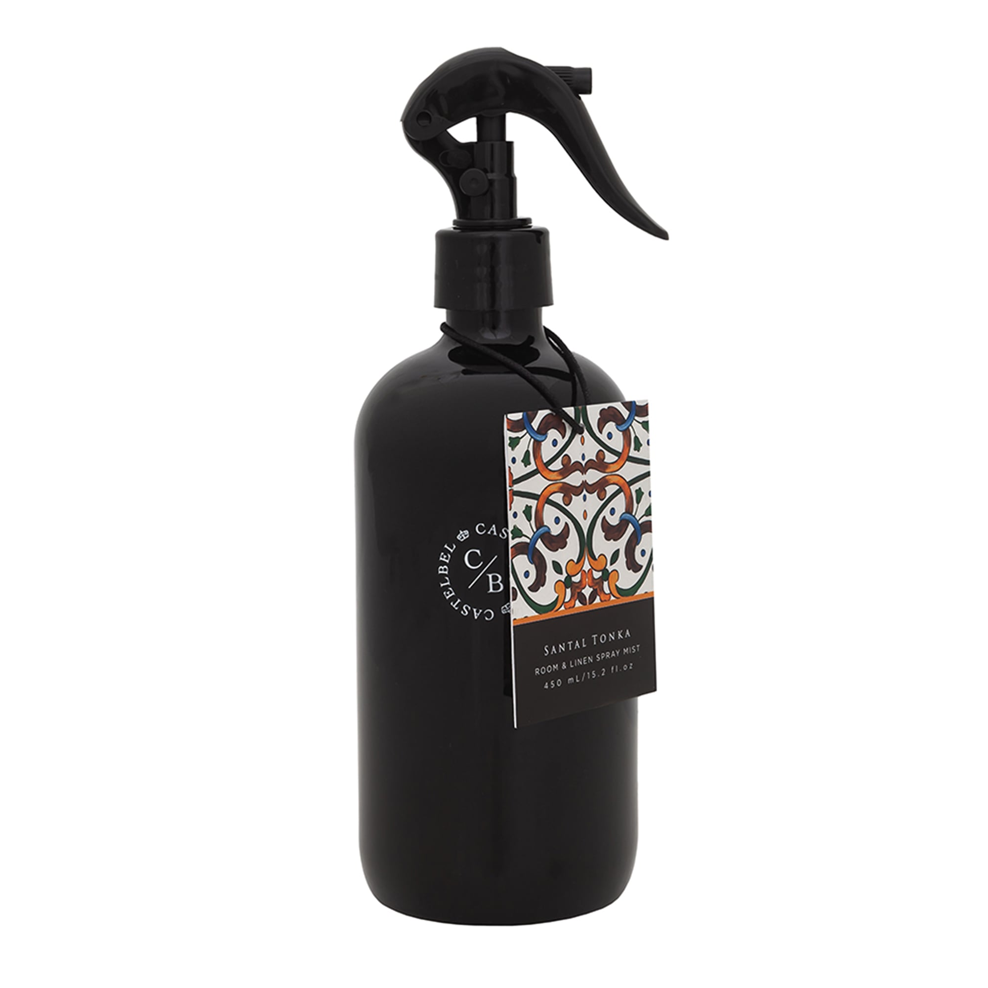 Black Fragrance Bottle with White Writing 