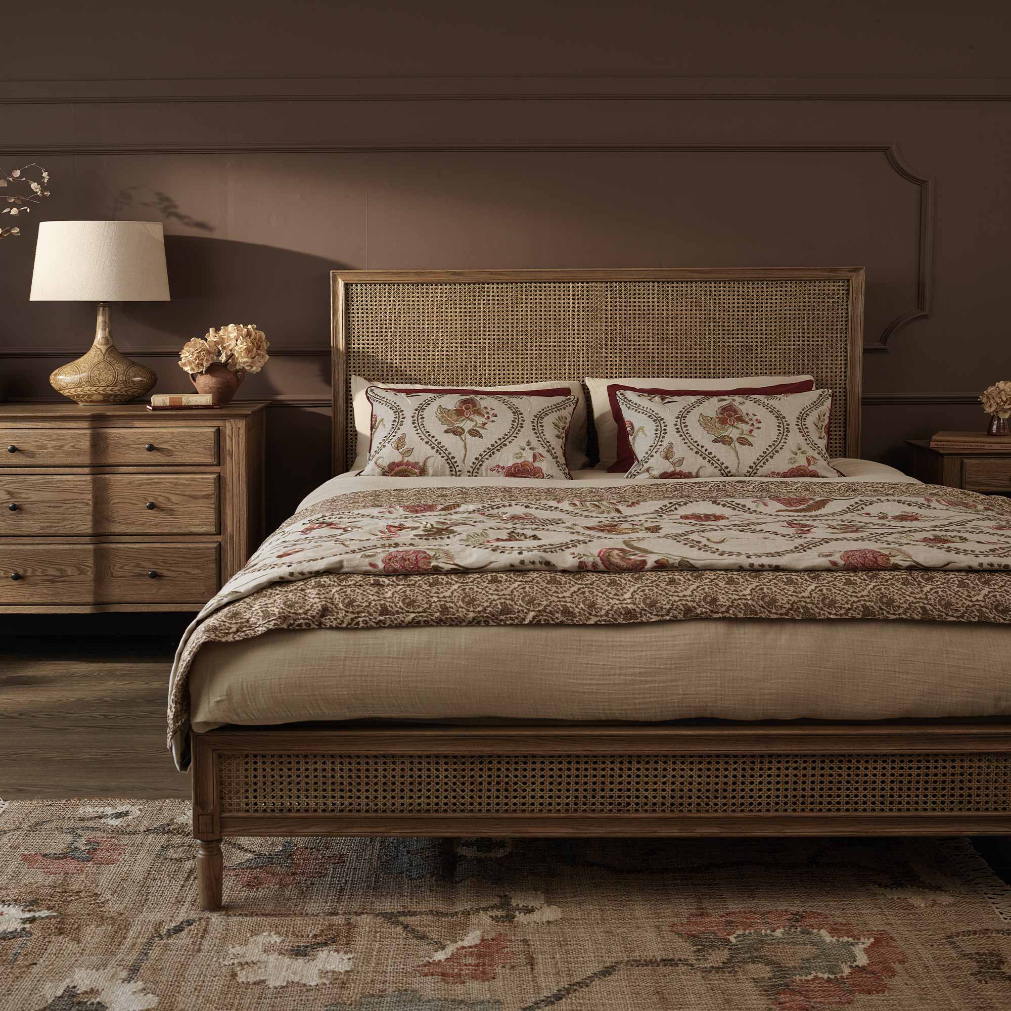 French  Rattan layered Bed