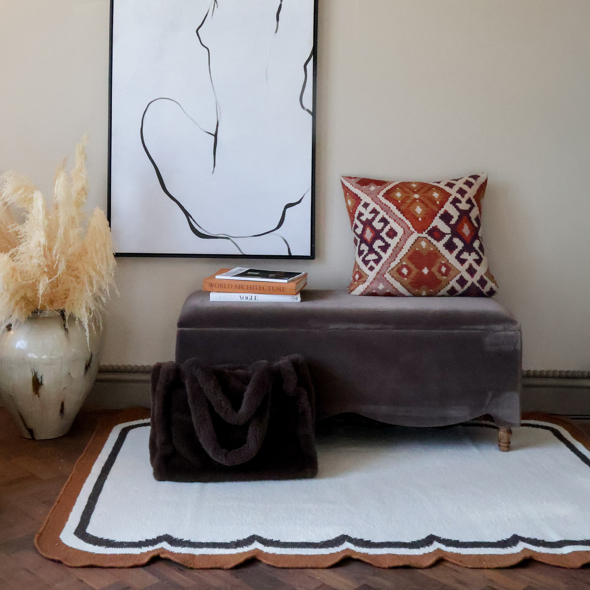 Black and Brown Wiggle Rug