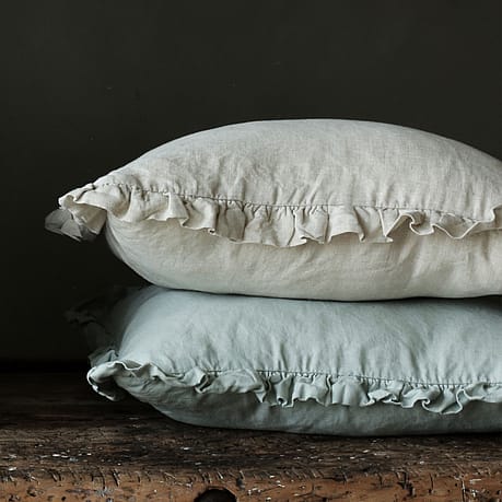 Oli Ruffle Oatmeal Linen Cushion Oli Ruffle Oatmeal Linen Cushion